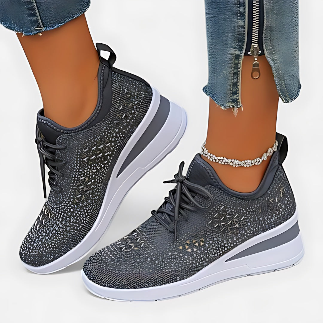 Maeve – Perforated Floral Lace Up Sneakers
