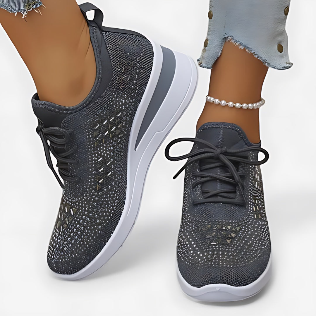 Maeve – Perforated Floral Lace Up Sneakers