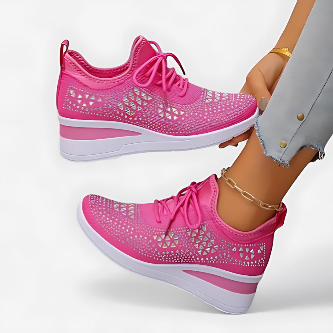 Maeve – Perforated Floral Lace Up Sneakers