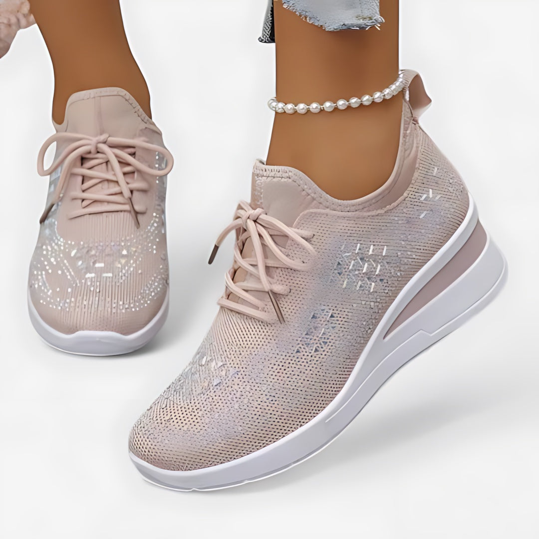 Maeve – Perforated Floral Lace Up Sneakers
