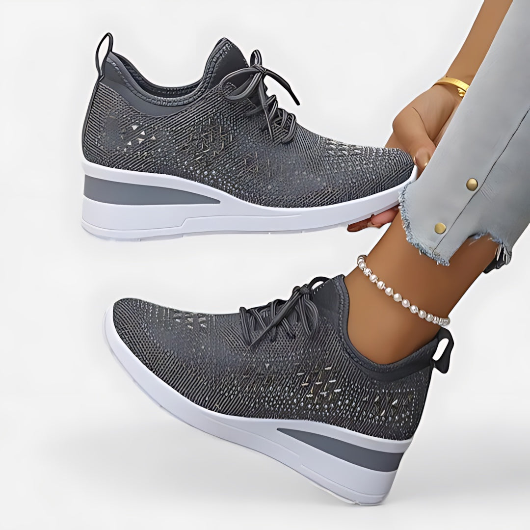 Maeve – Perforated Floral Lace Up Sneakers