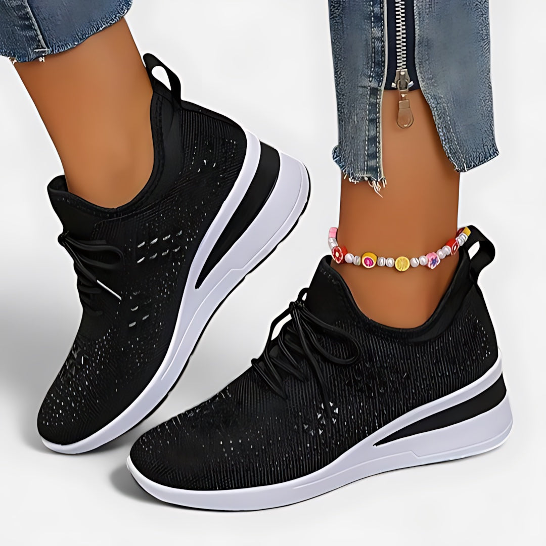Maeve – Perforated Floral Lace Up Sneakers