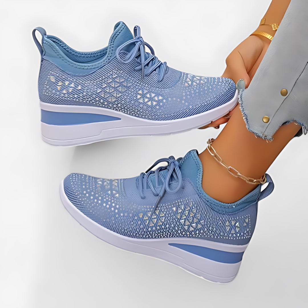 Maeve – Perforated Floral Lace Up Sneakers