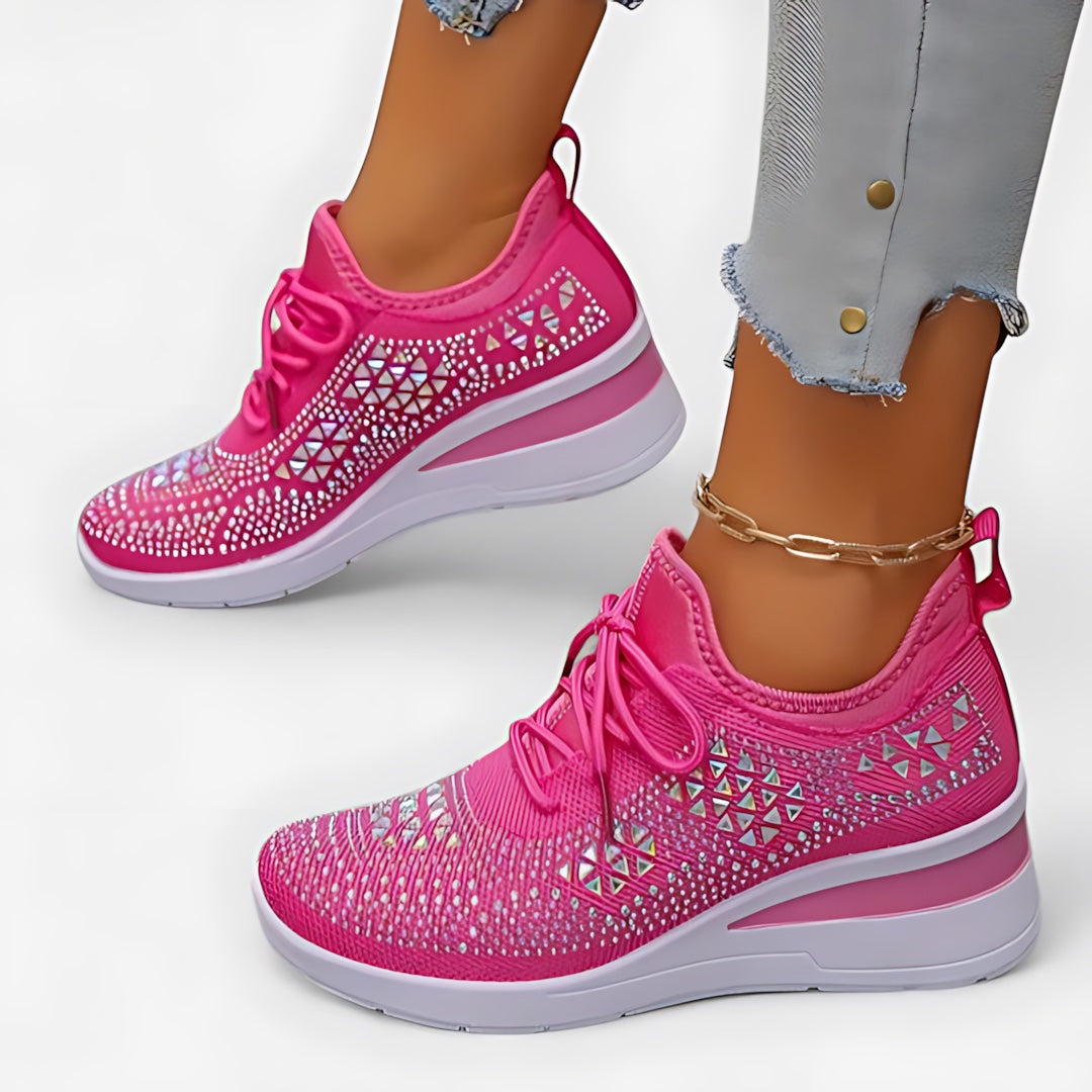 Maeve – Perforated Floral Lace Up Sneakers