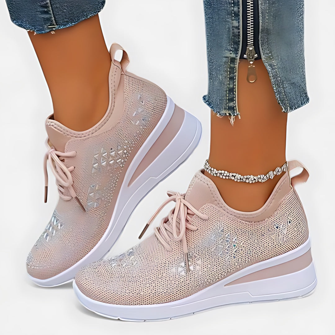 Maeve – Perforated Floral Lace Up Sneakers