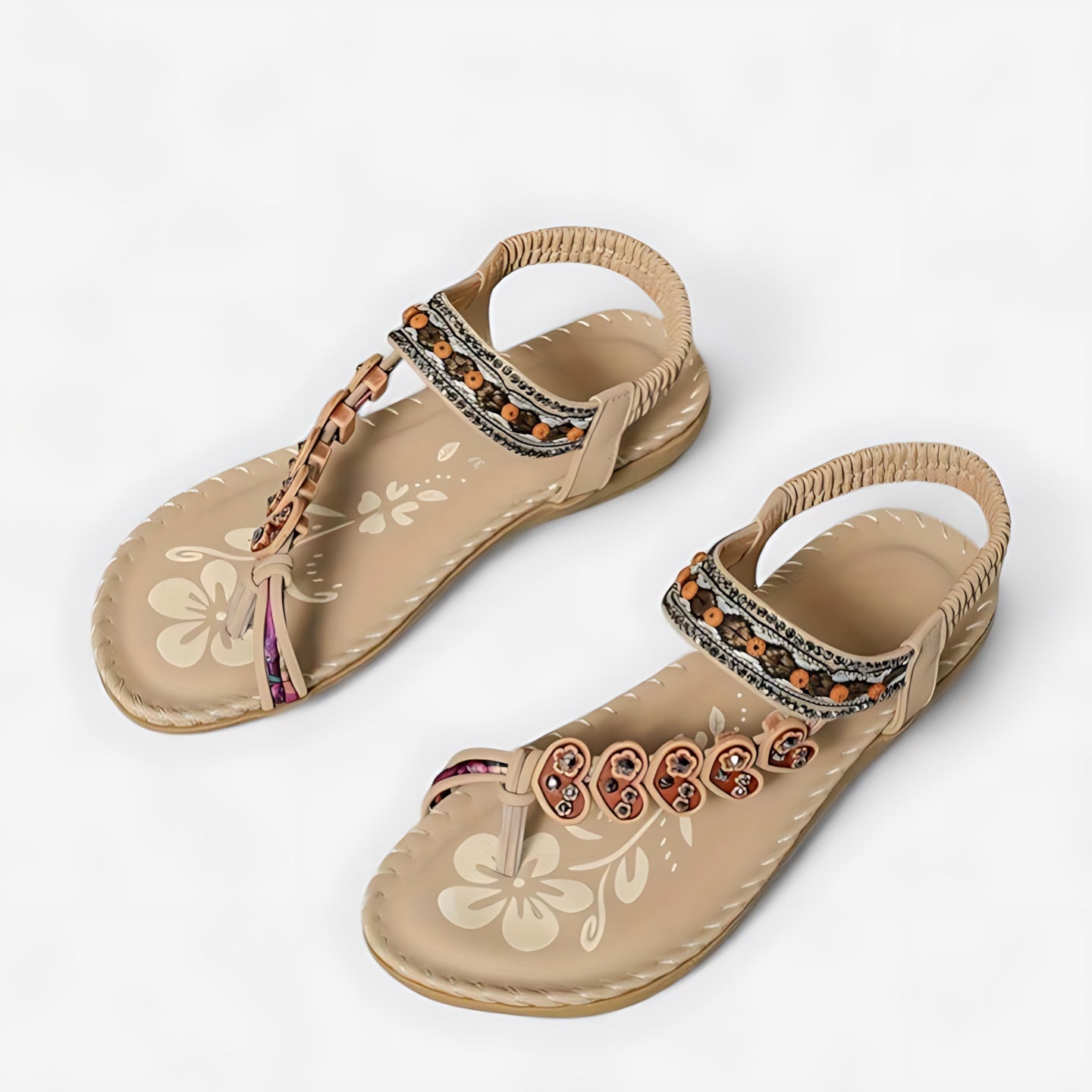 Maggie – Rhinestone Boho Thong Flat Sandals