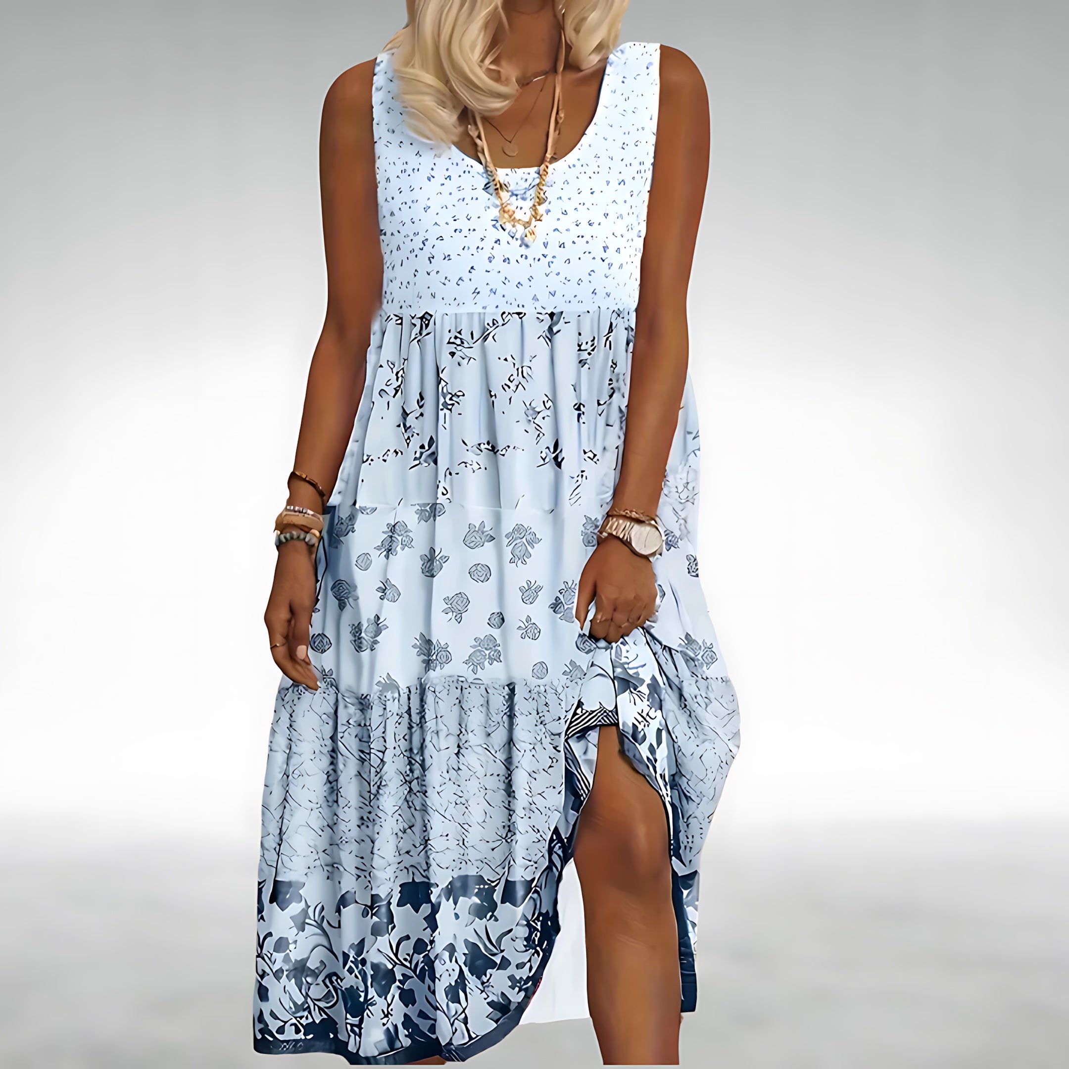 Magnolia – Boho Lace Tiered Floral Maxi Dress
