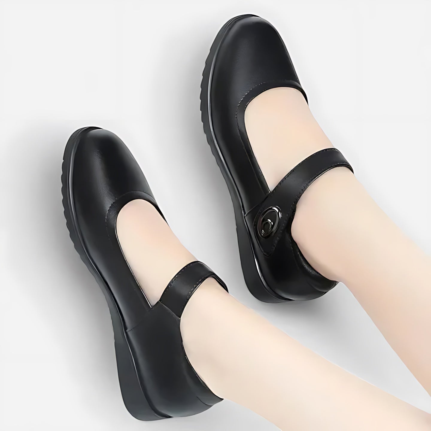 Margaret – Round Toe Low Wedge Mary Jane Shoes