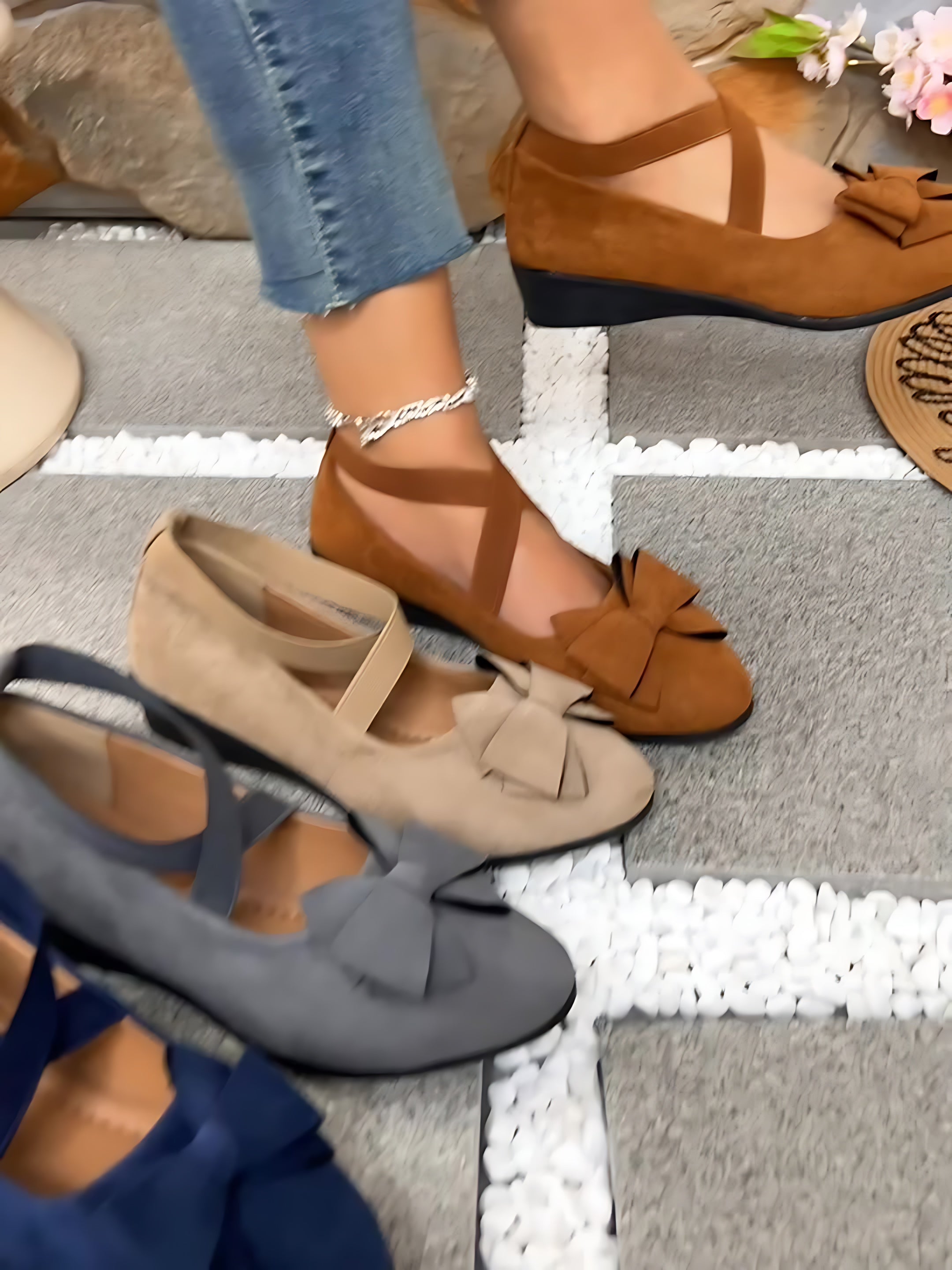 Margot – Suede Criss Cross Lace Up Flats