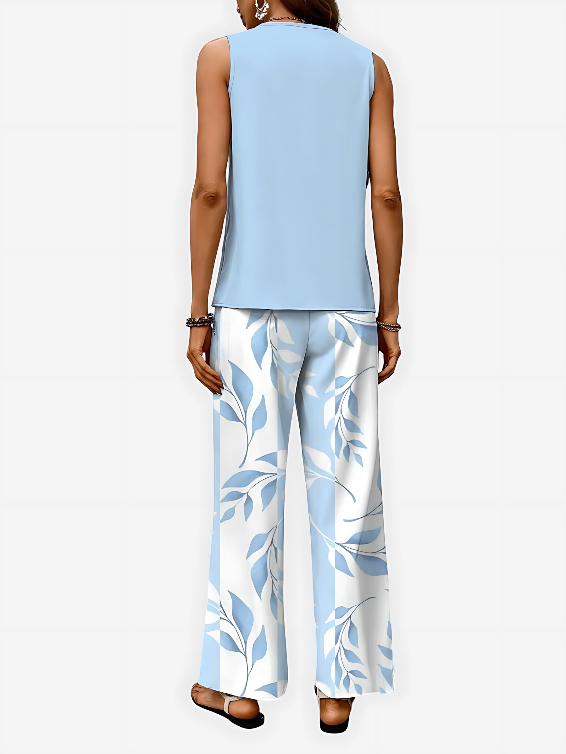 Margot – Tank Top and Floral Print Wide Leg Pants Set