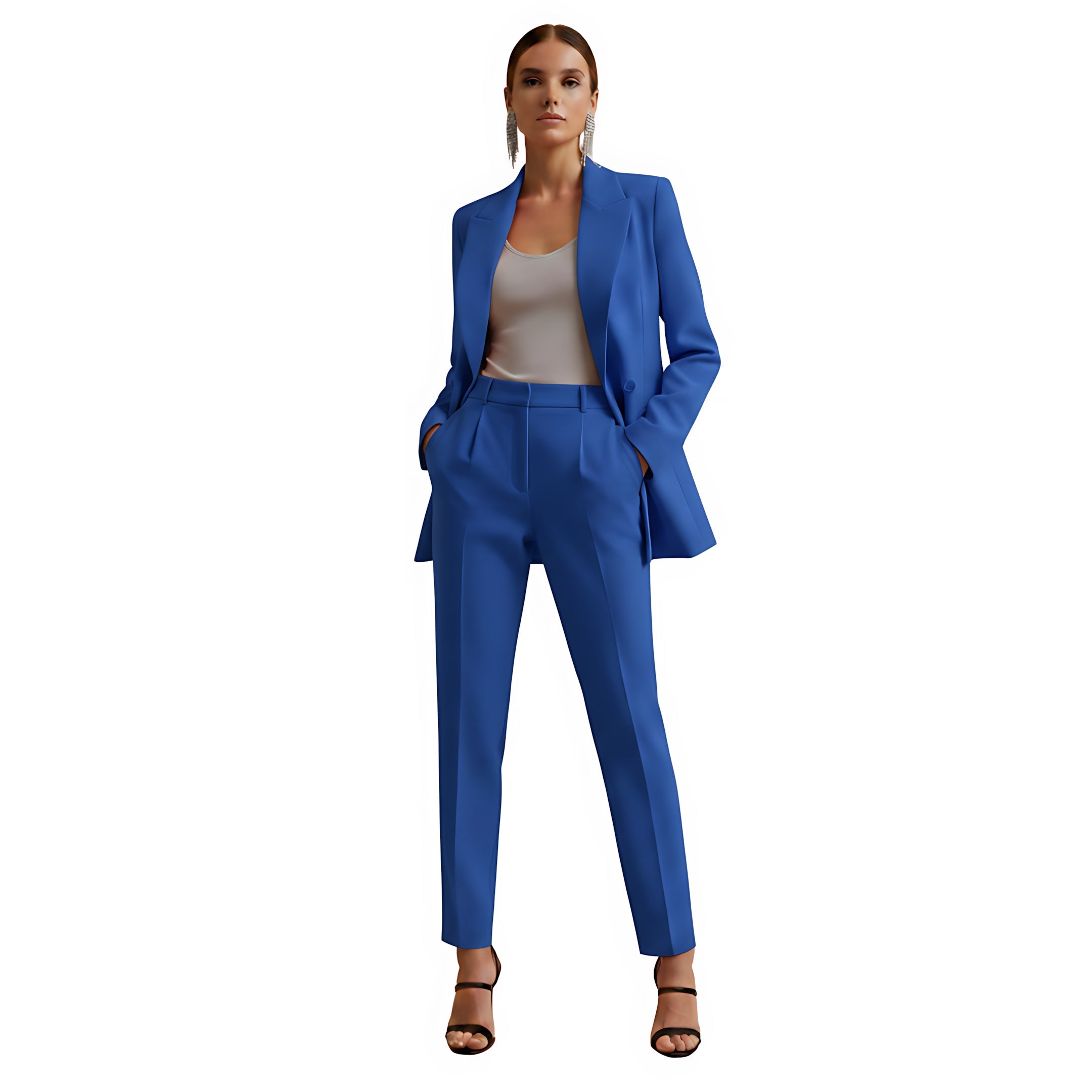 Marina – Double Breasted Blazer And Pants Suit Set