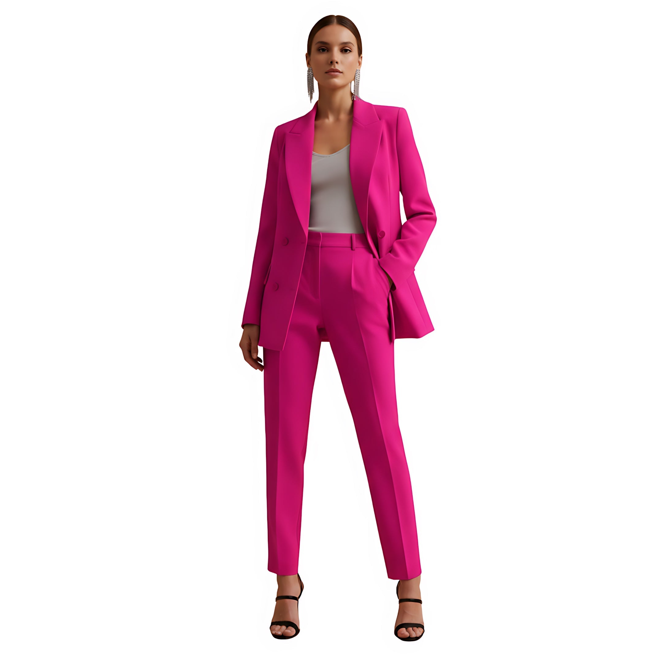 Marina – Double Breasted Blazer And Pants Suit Set
