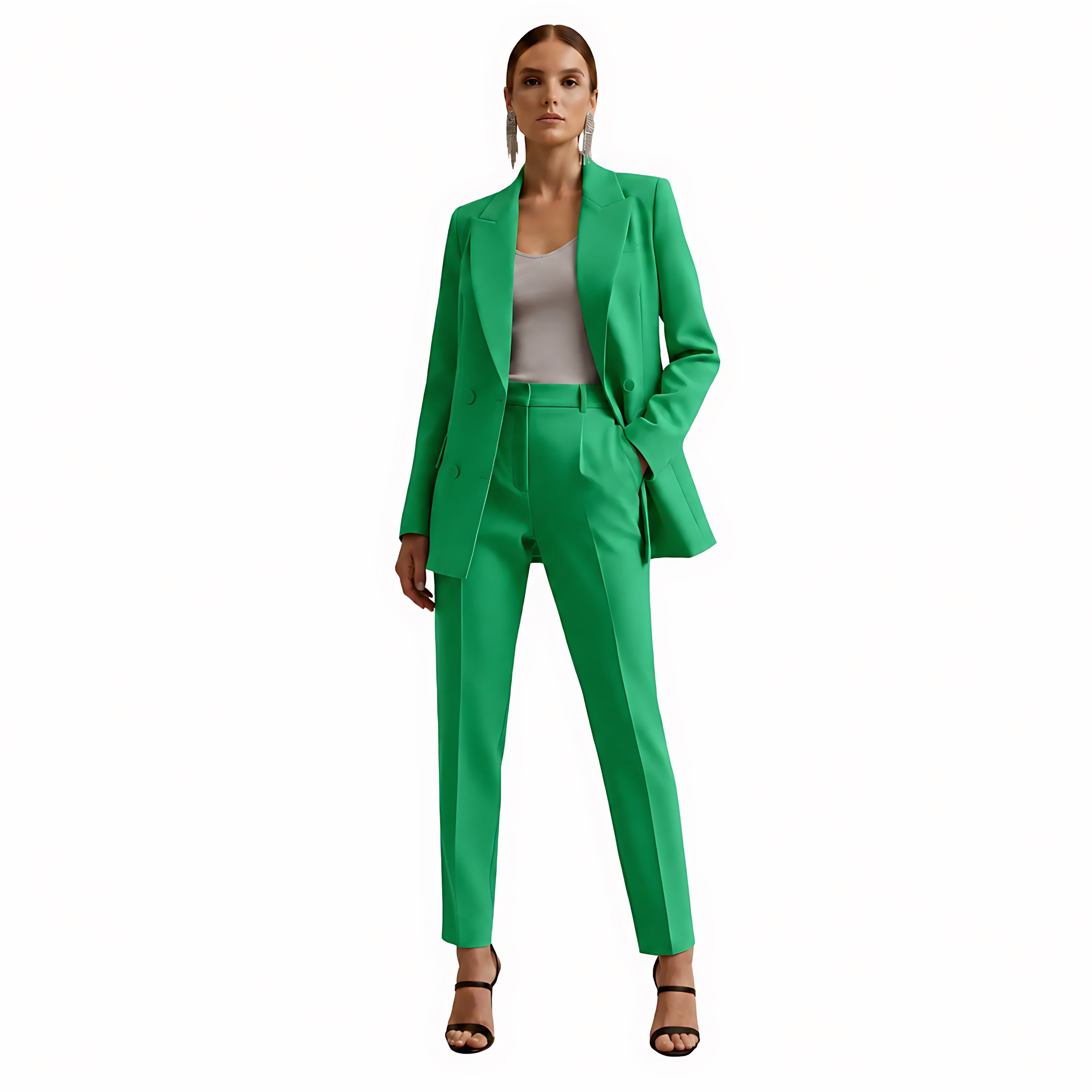 Marina – Double Breasted Blazer And Pants Suit Set