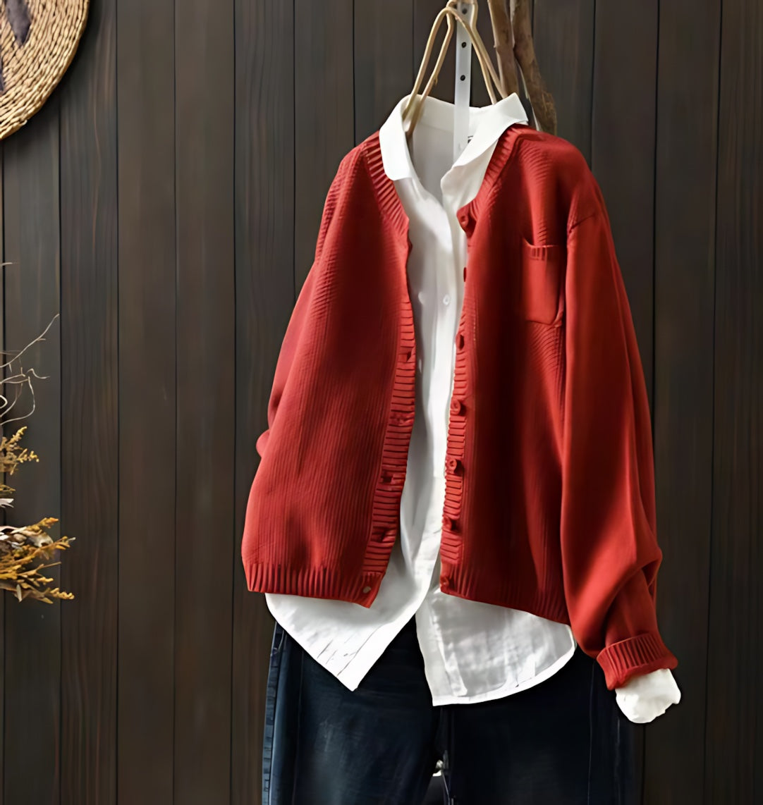 Marina – Draped Open Front Knit Cardigan