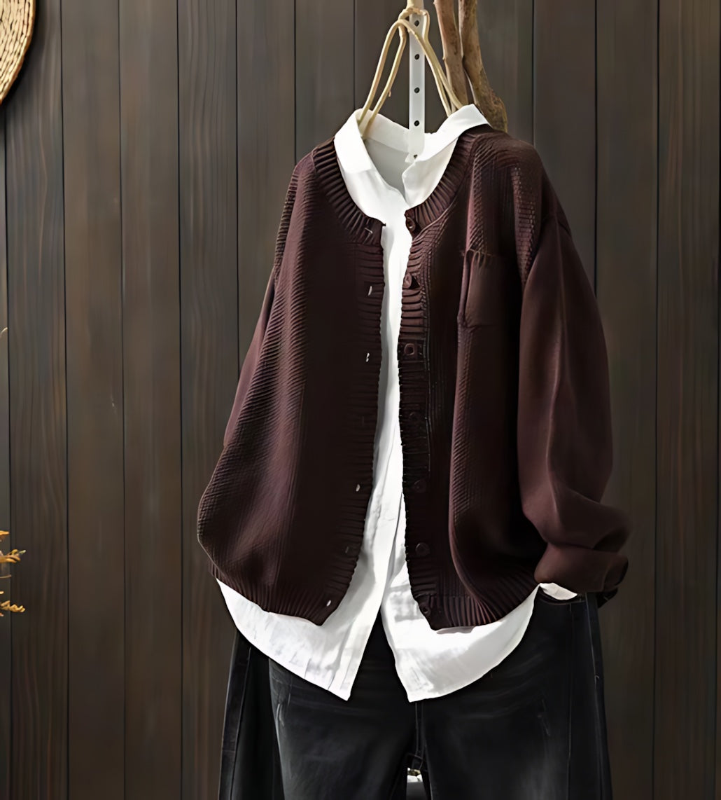 Marina – Draped Open Front Knit Cardigan