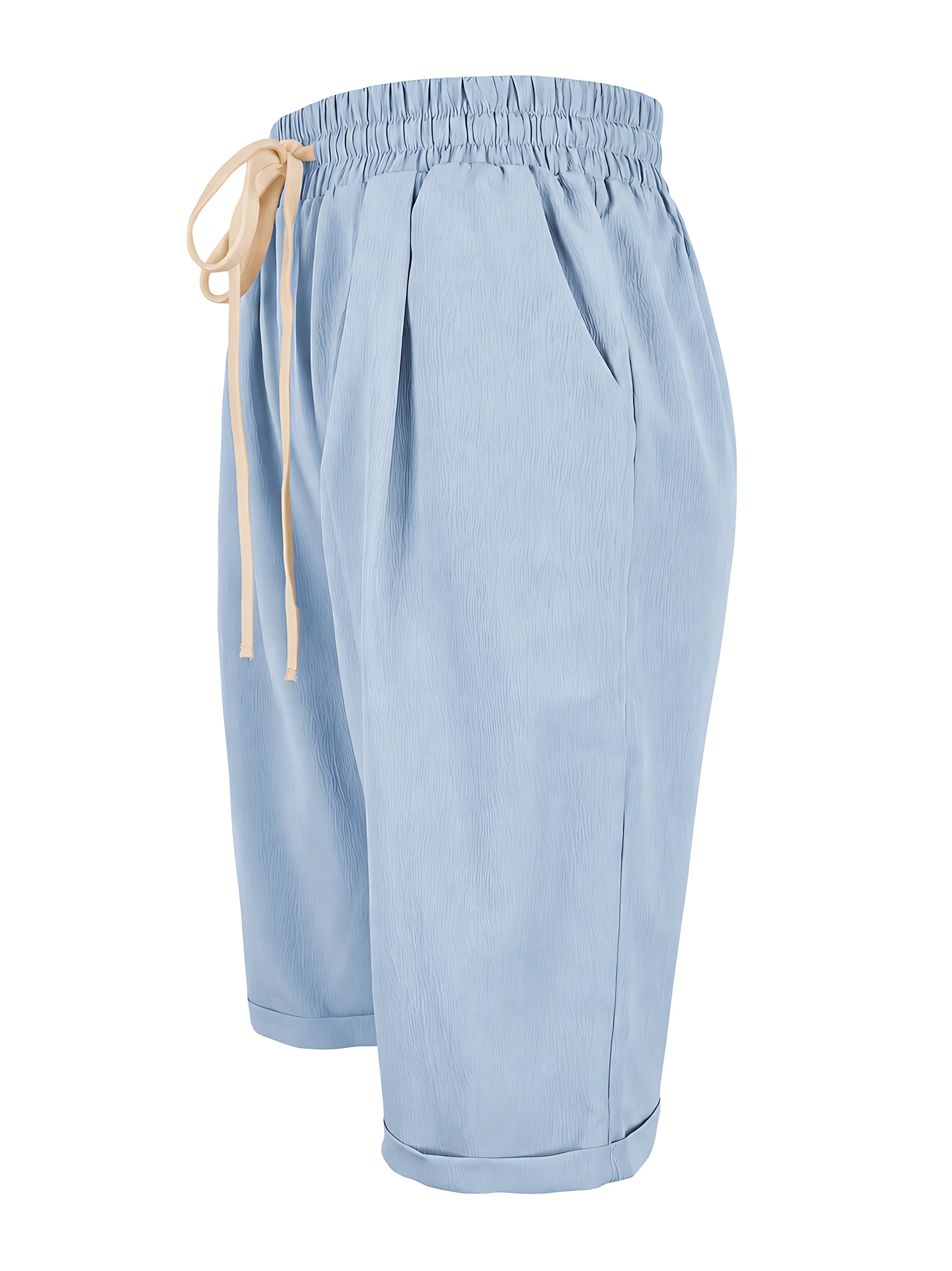 Marina – Elastic Waist Wide Leg Capri Pants
