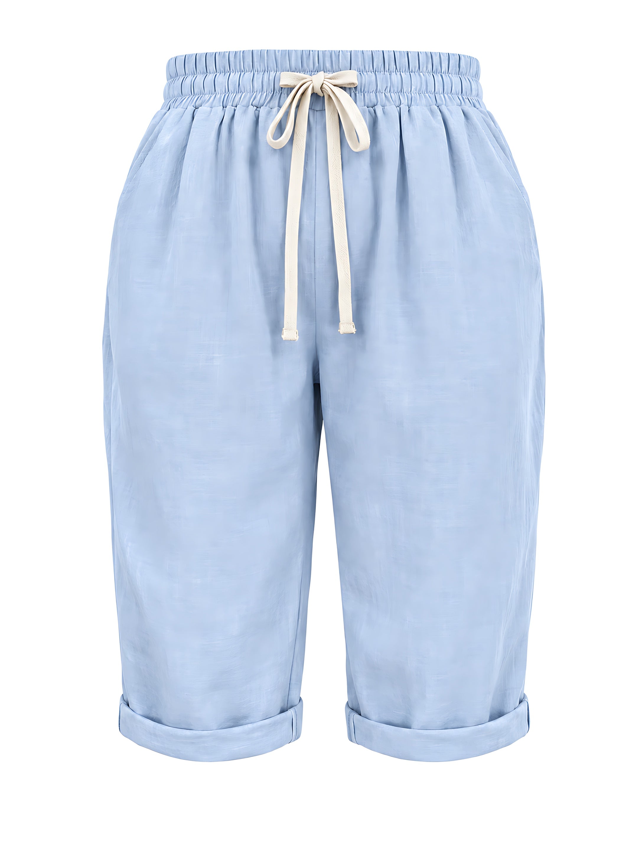 Marina – Elastic Waist Wide Leg Capri Pants