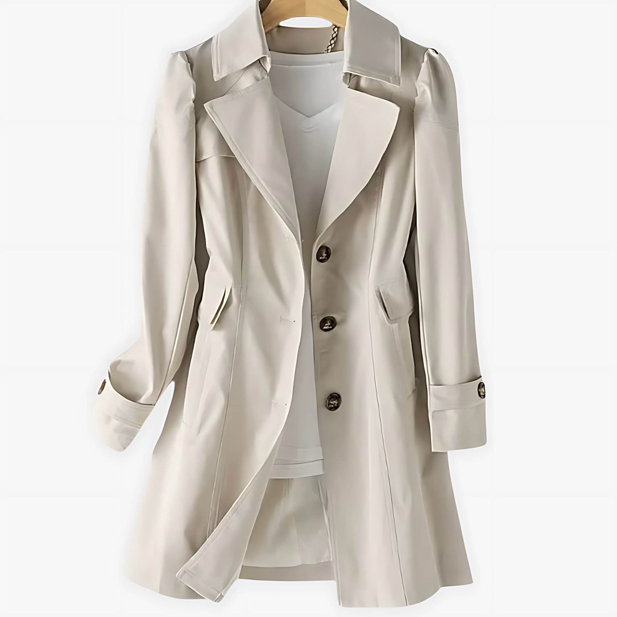 Marlowe – Button Front Longline Rain Coat