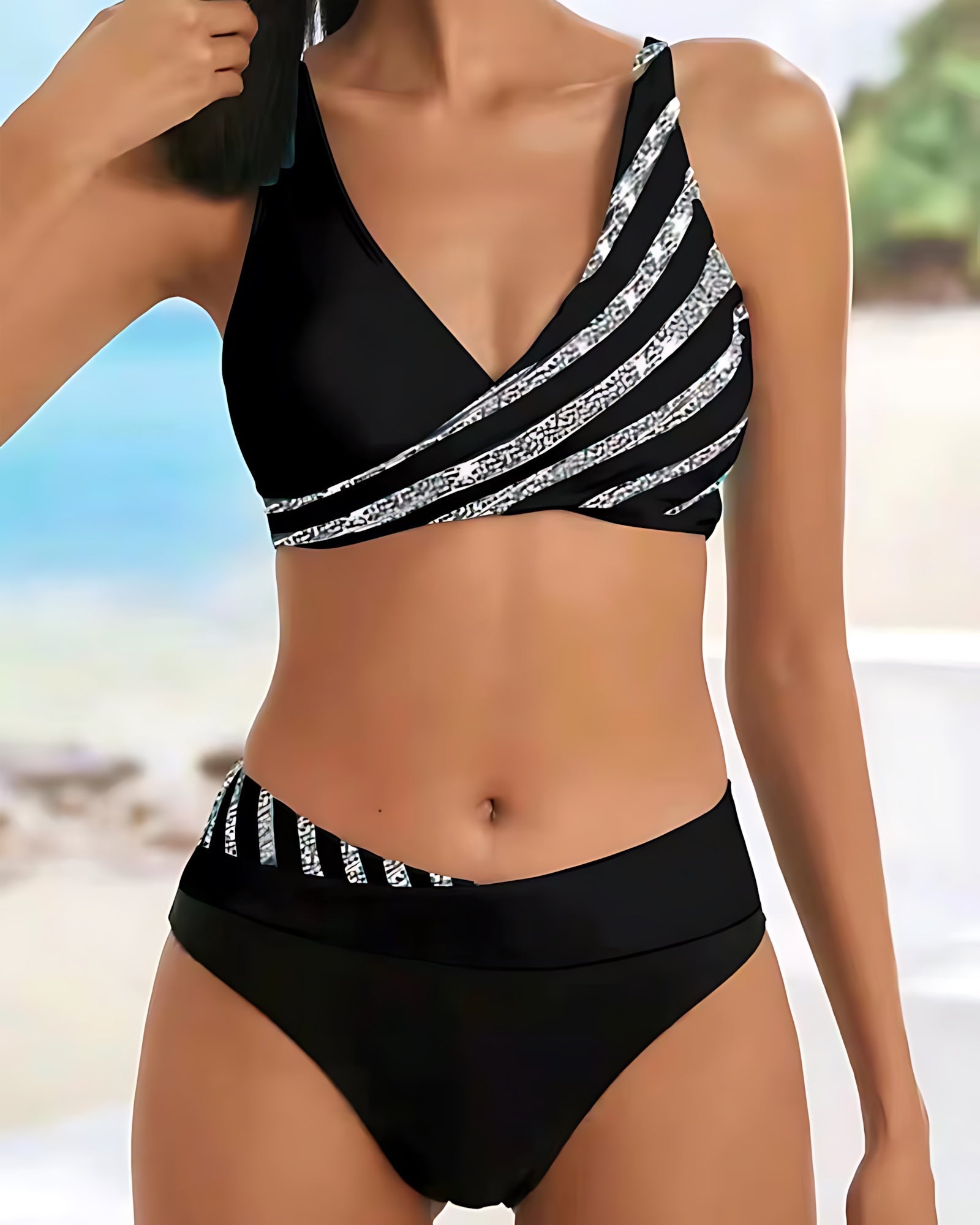 Mary – Criss Cross Halter Wrap Bikini Set