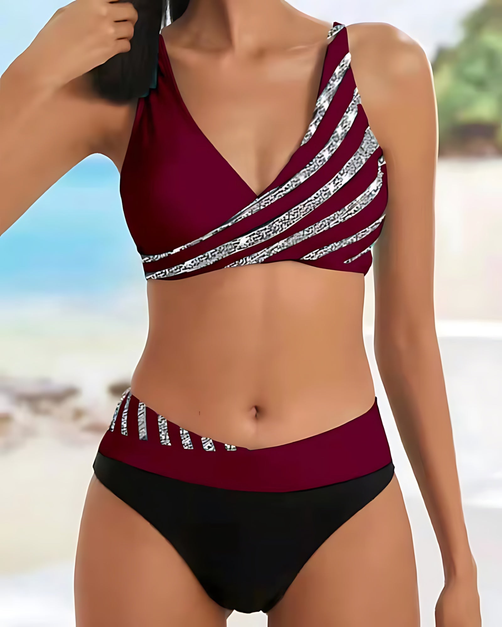 Mary – Criss Cross Halter Wrap Bikini Set