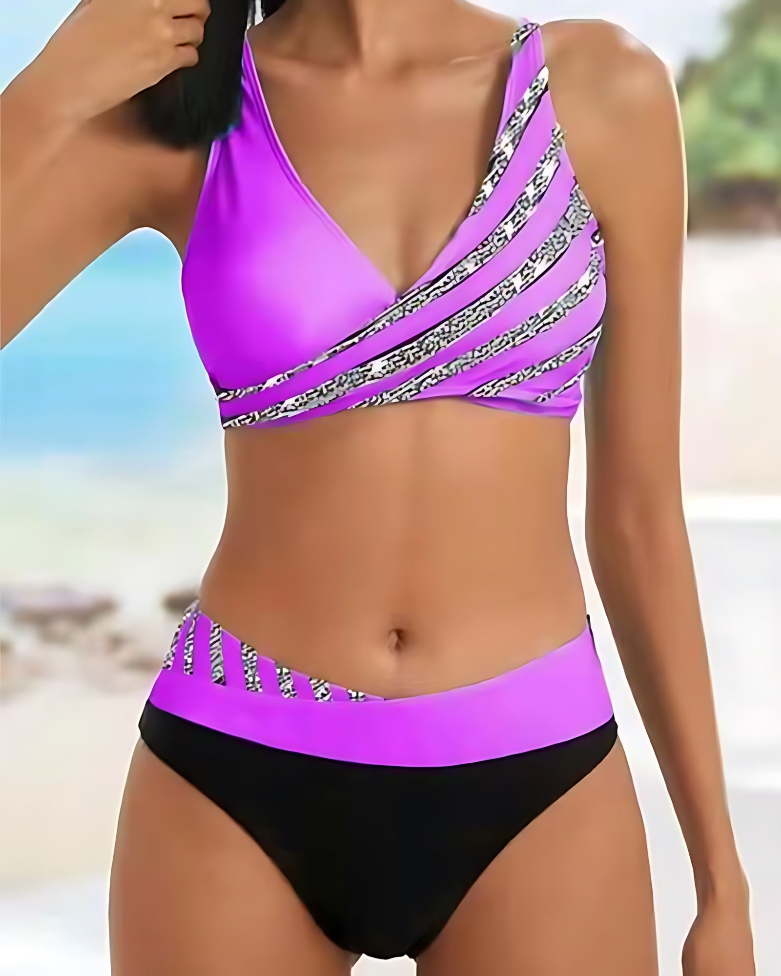 Mary – Criss Cross Halter Wrap Bikini Set