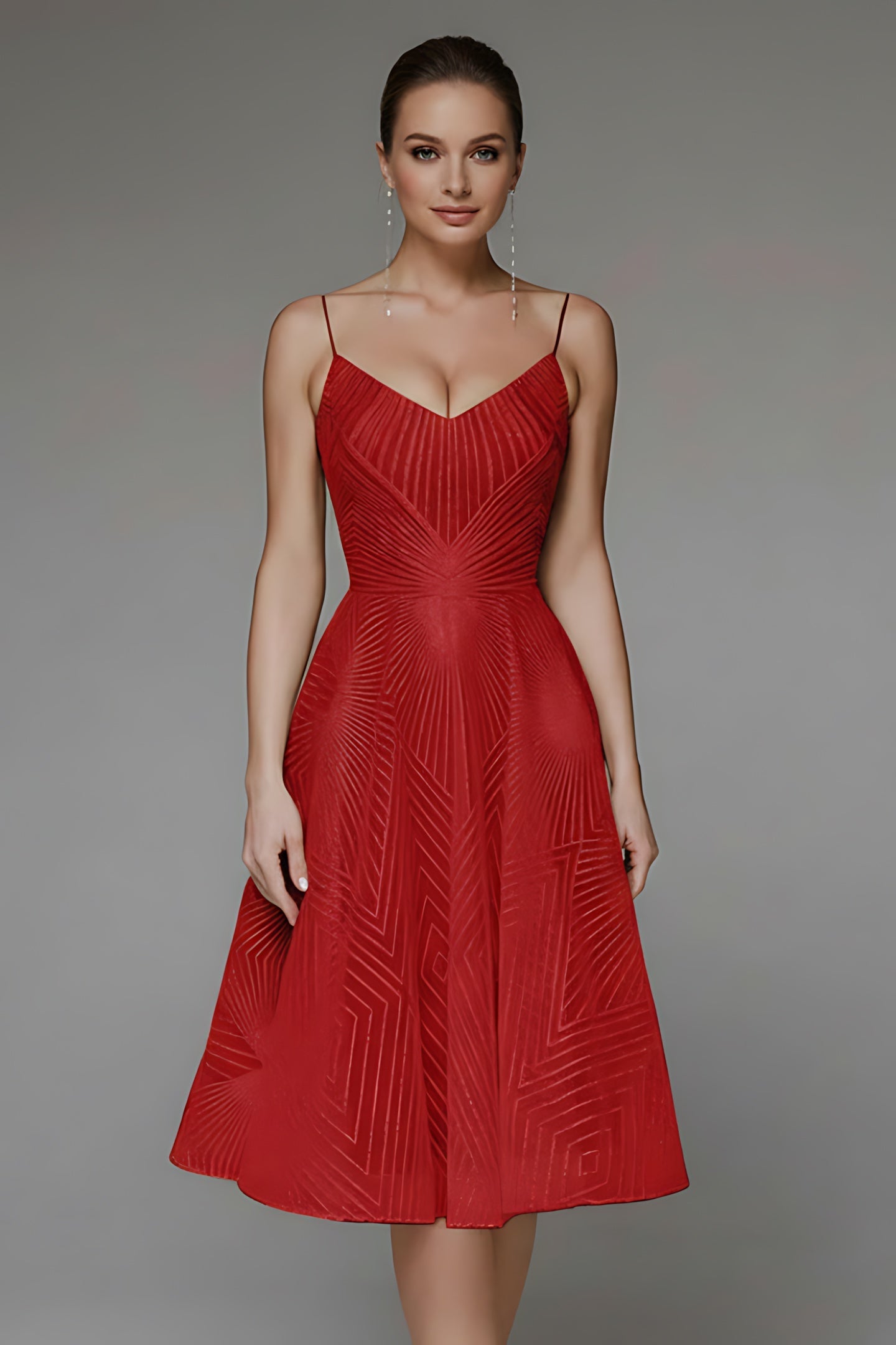 Matilda – Geometric Jacquard Fit and Flare Cocktail Dress