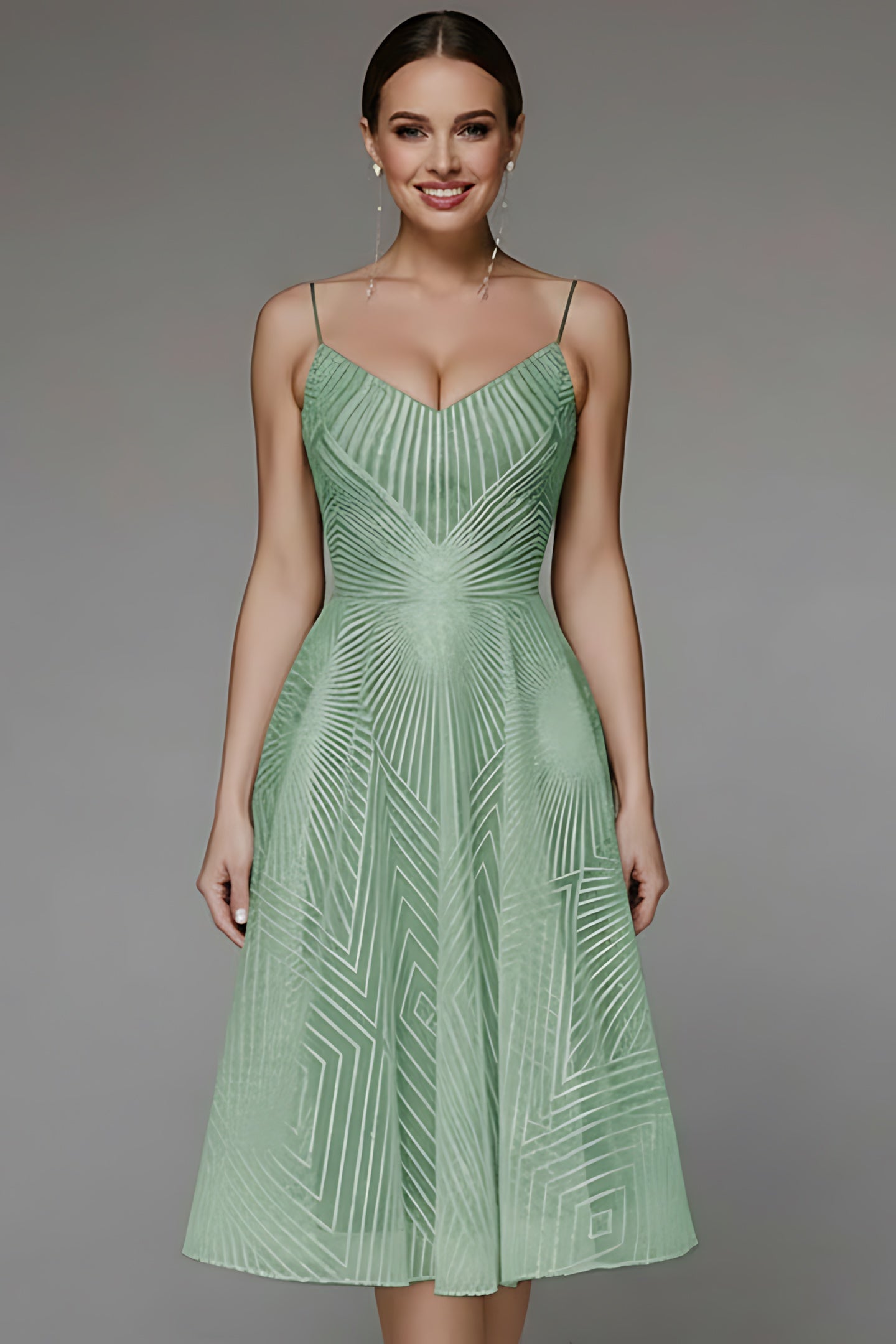 Matilda – Geometric Jacquard Fit and Flare Cocktail Dress