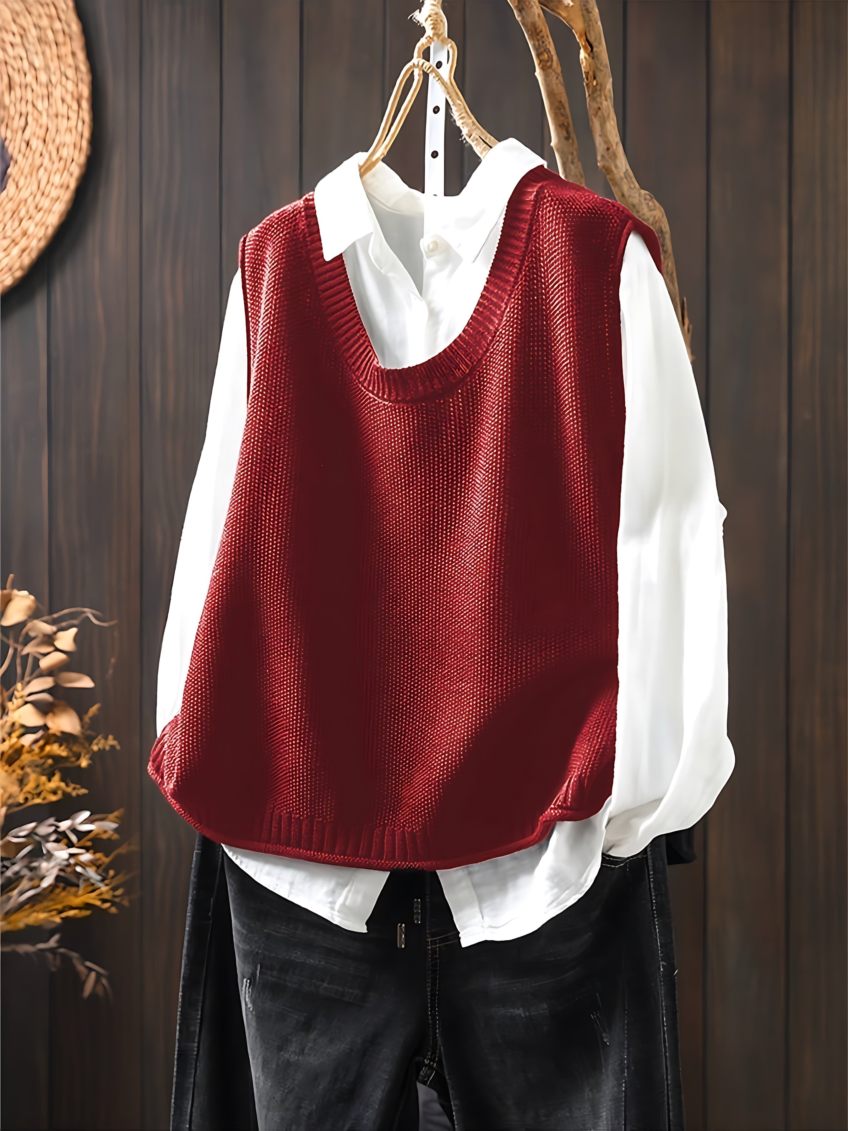 Maya – Button Up Knit Sweater Vest