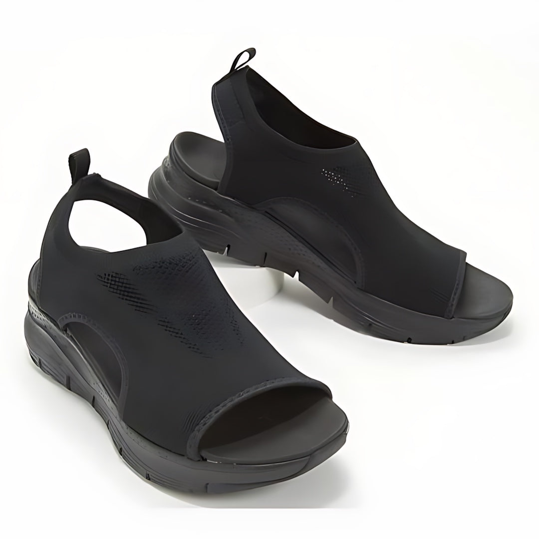 Maya – Cutout Peep Toe Slingback Wedge Sandals