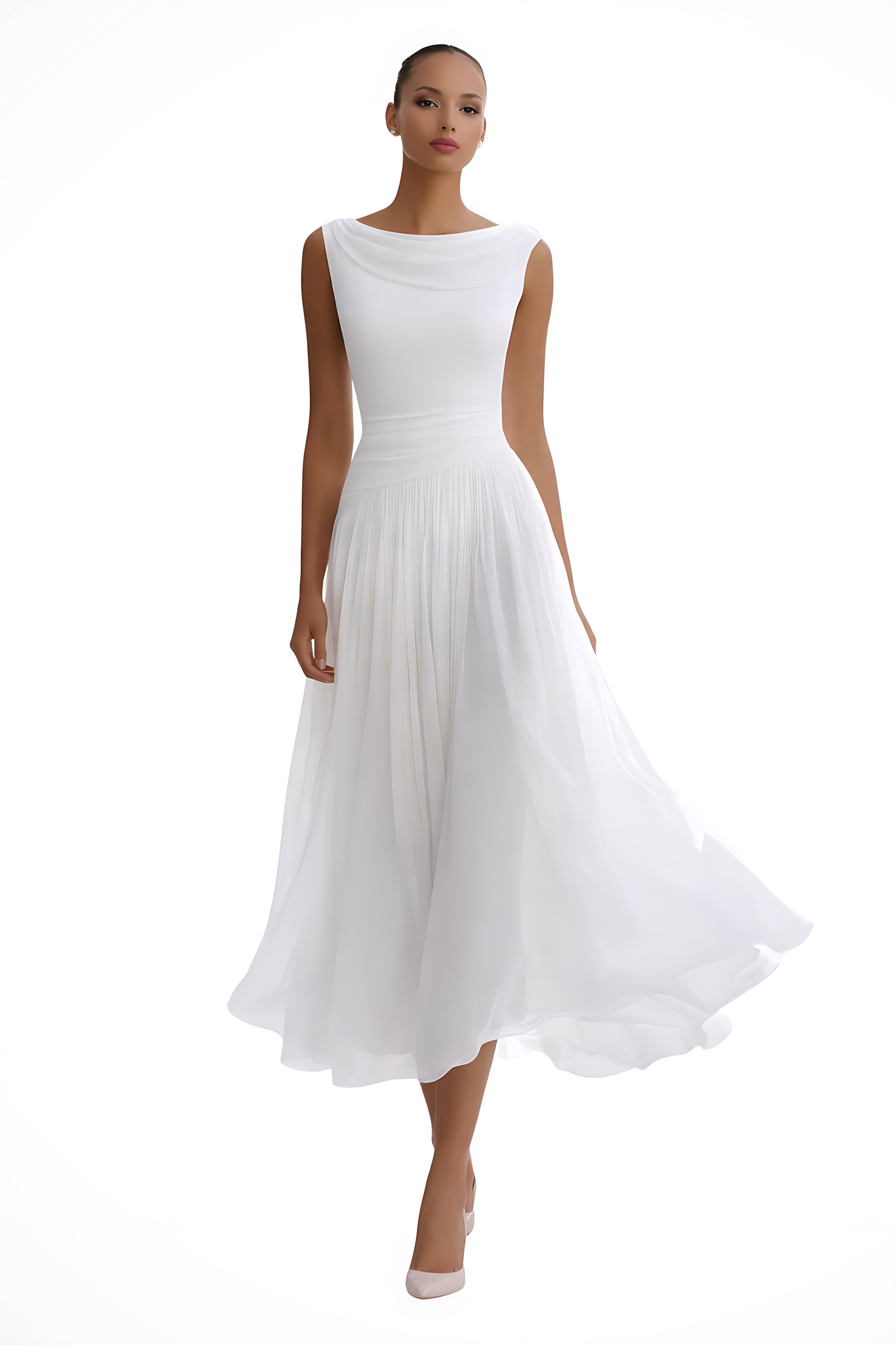 Maya – Pleated A Line Formal Maxi Dress
