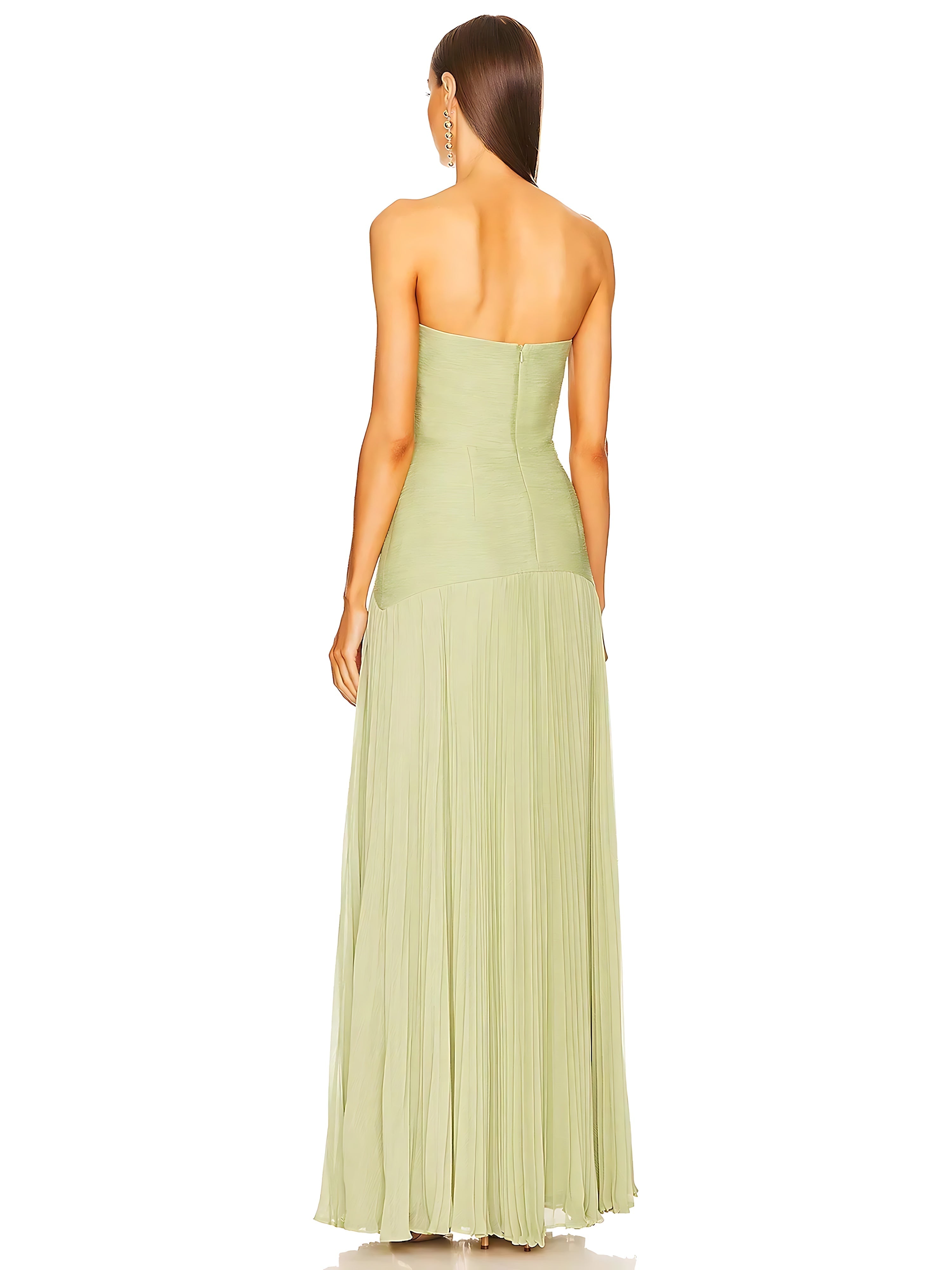 Mila – Strapless Pleated Formal Maxi Dress