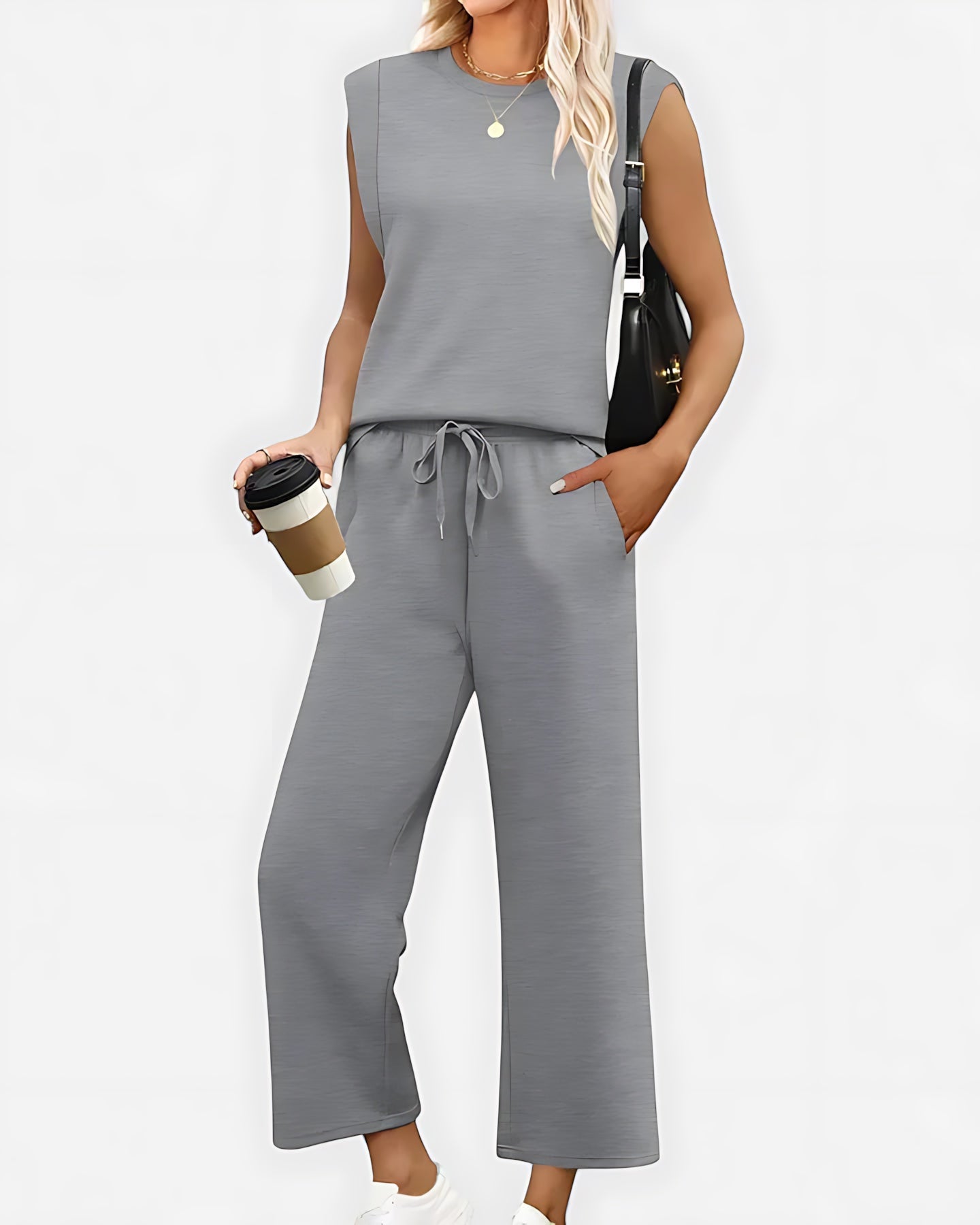 Mila – Tank Top and Cropped Wide Leg Pants Set