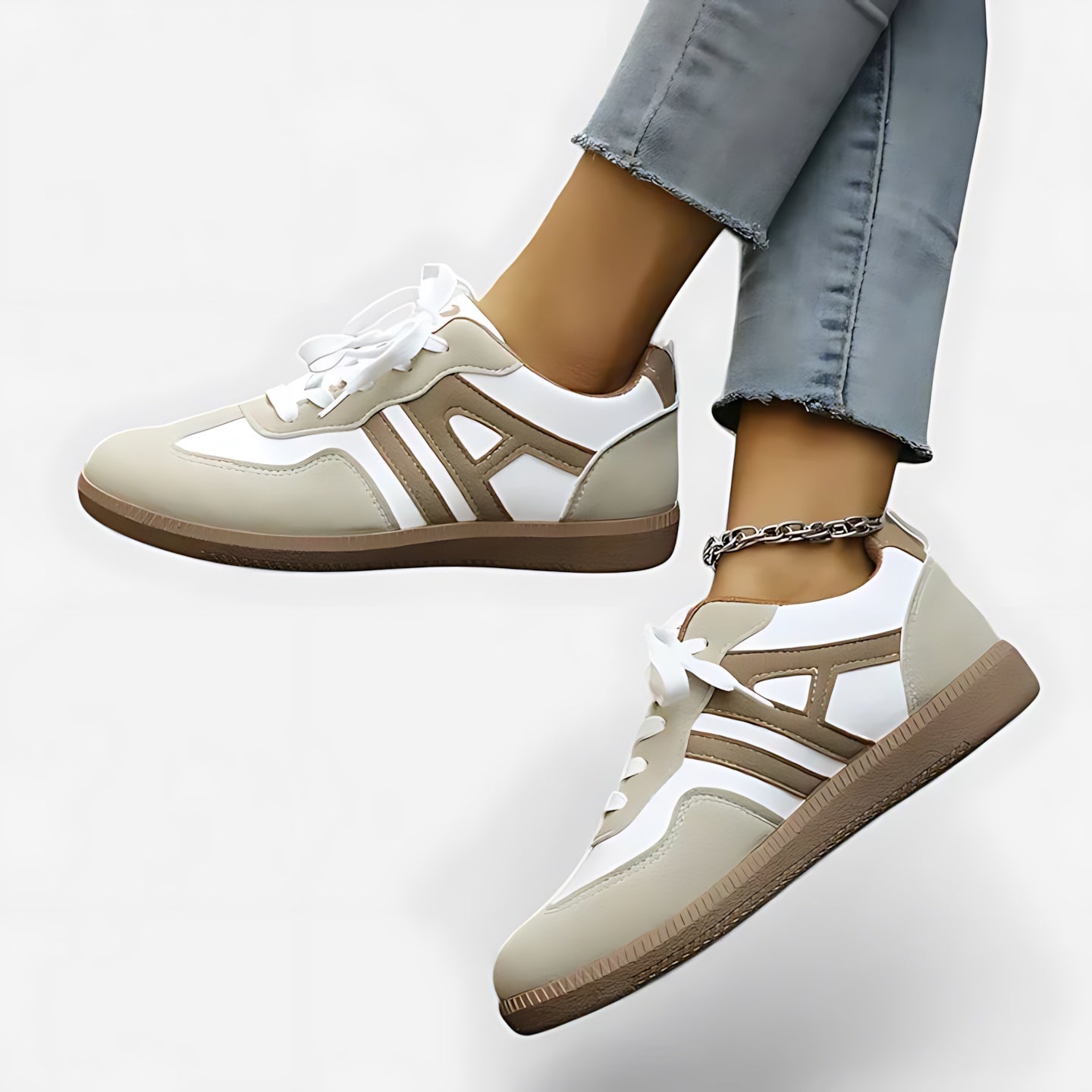 Molly – Retro Colorblock Lace Up Low Top Sneakers
