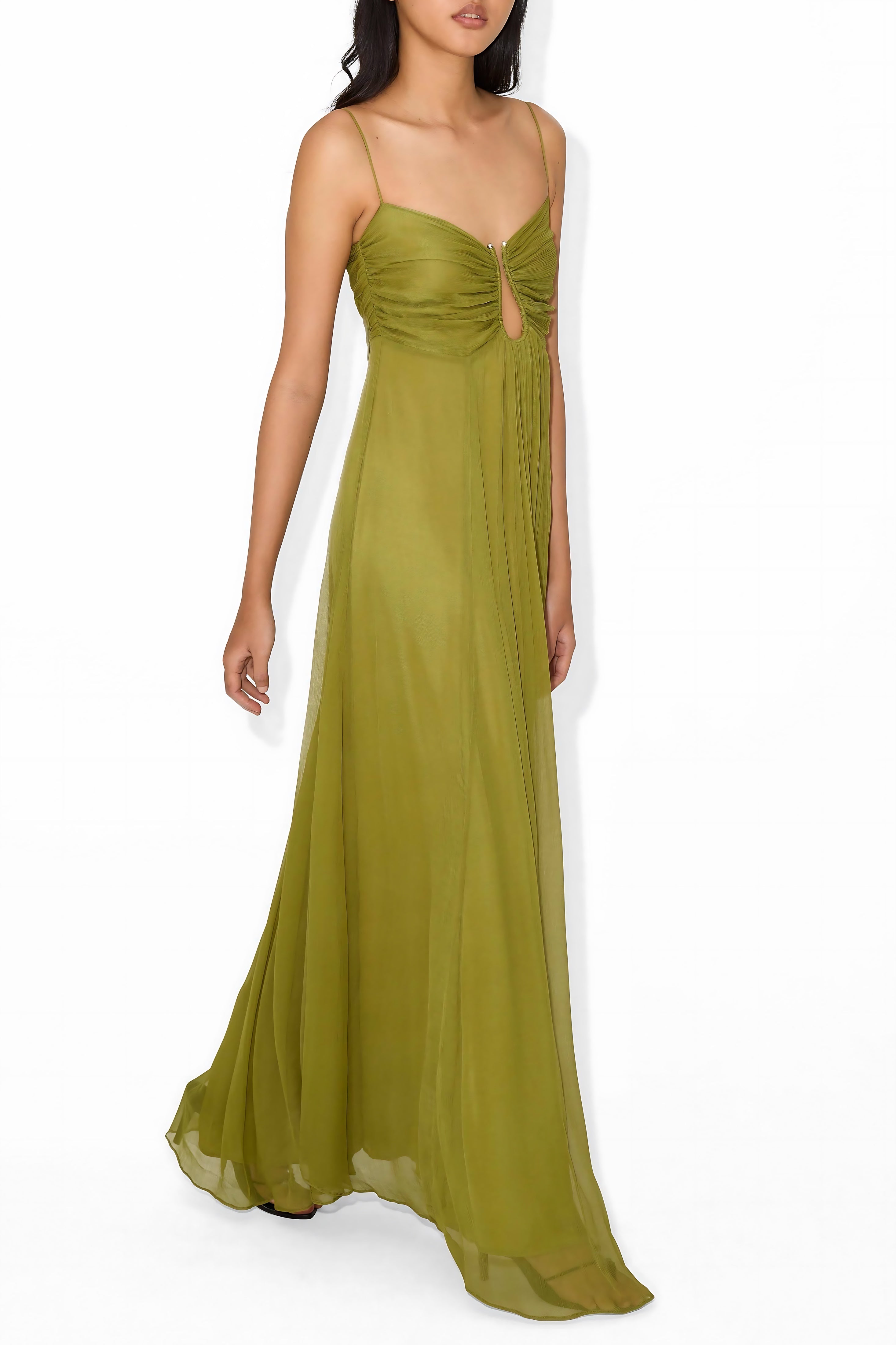 Molly – Twist Front V Neck Summer Maxi Dress