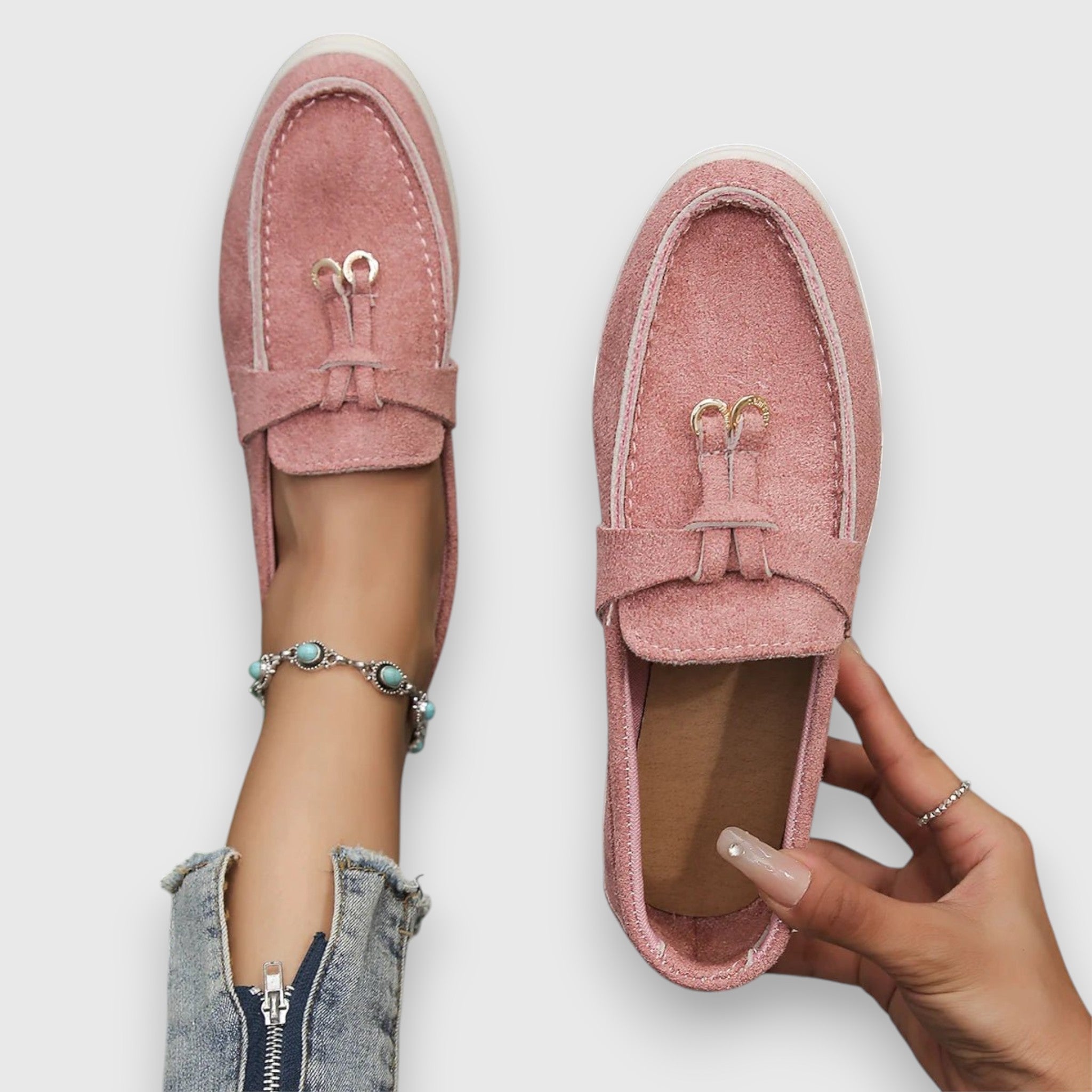 Evelyn – Canvas Knot Slip On Loafers