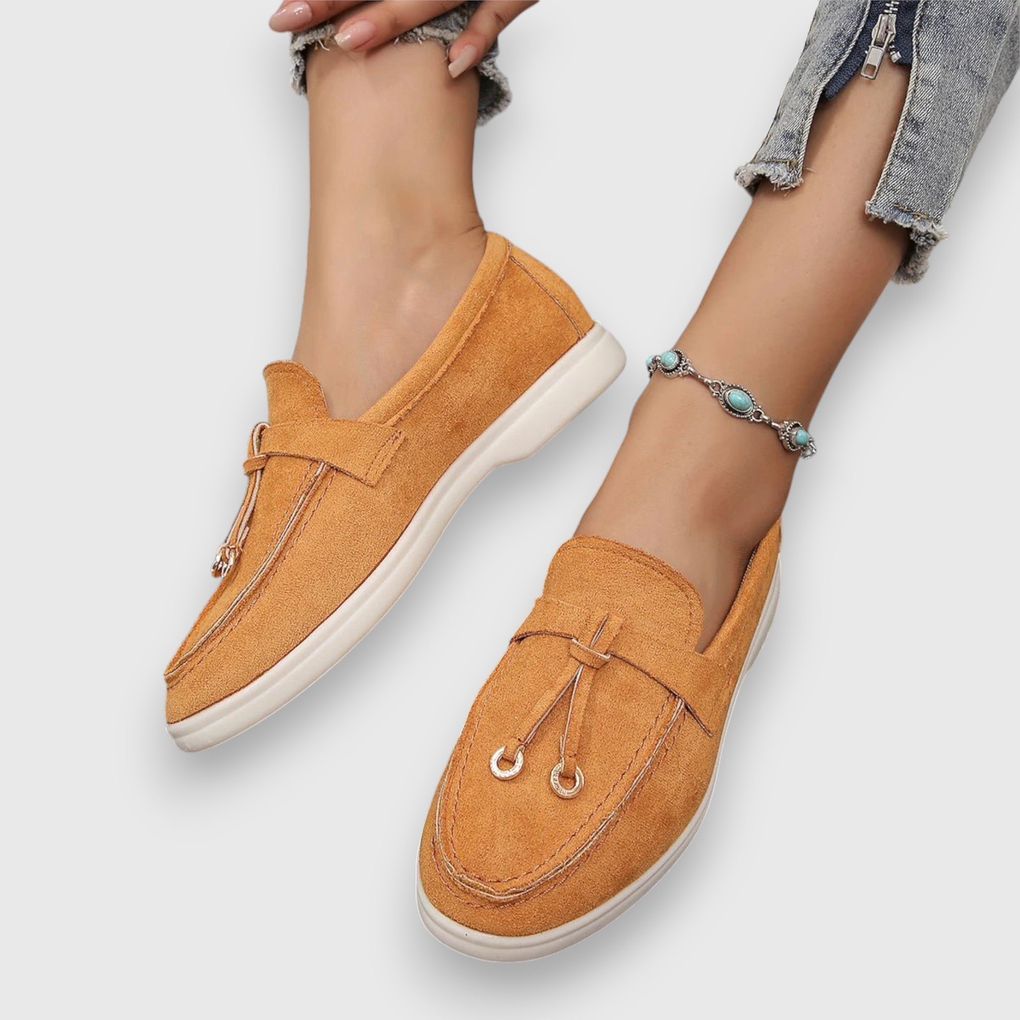 Evelyn – Canvas Knot Slip On Loafers
