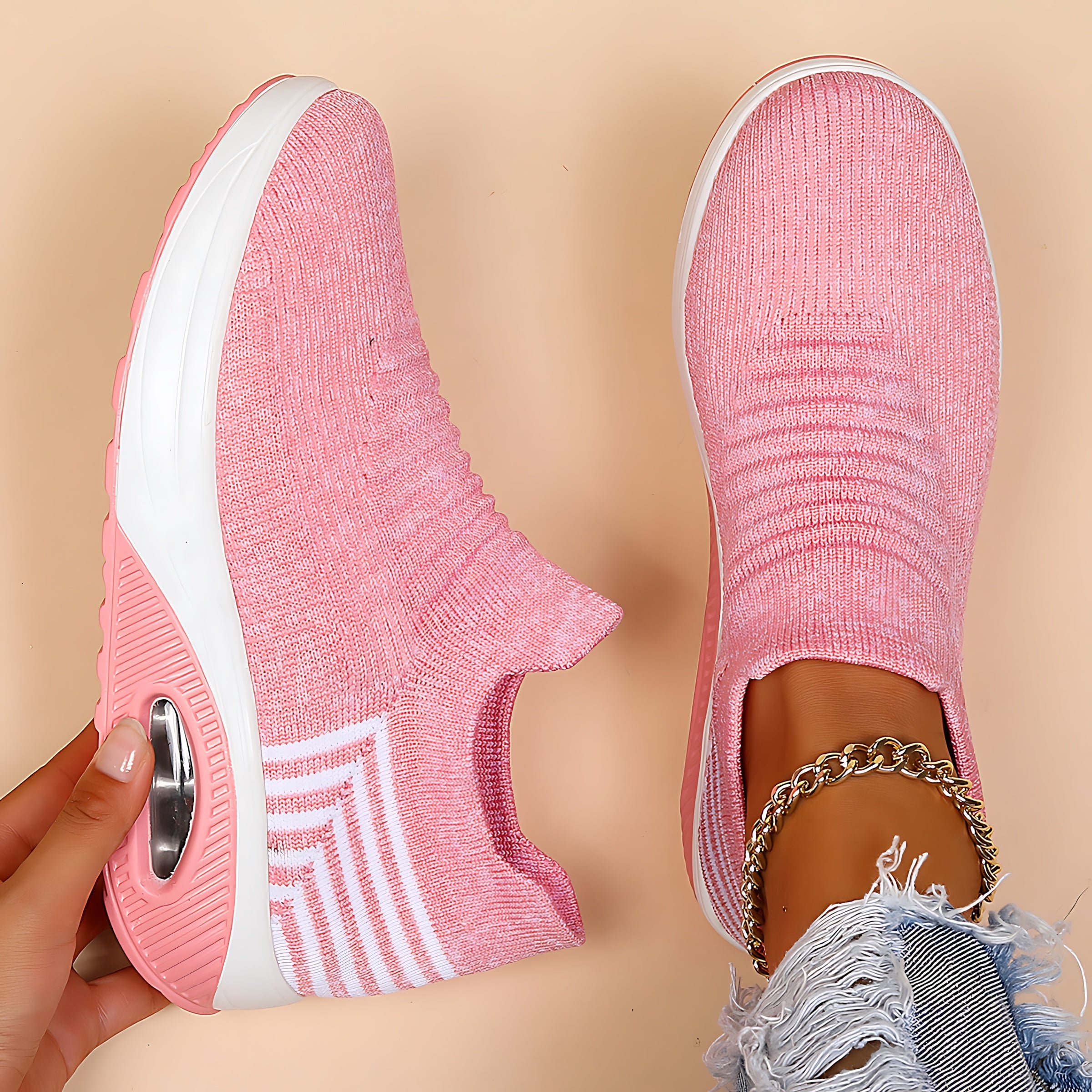 Nadia – Knit Sock Slip On Sneakers