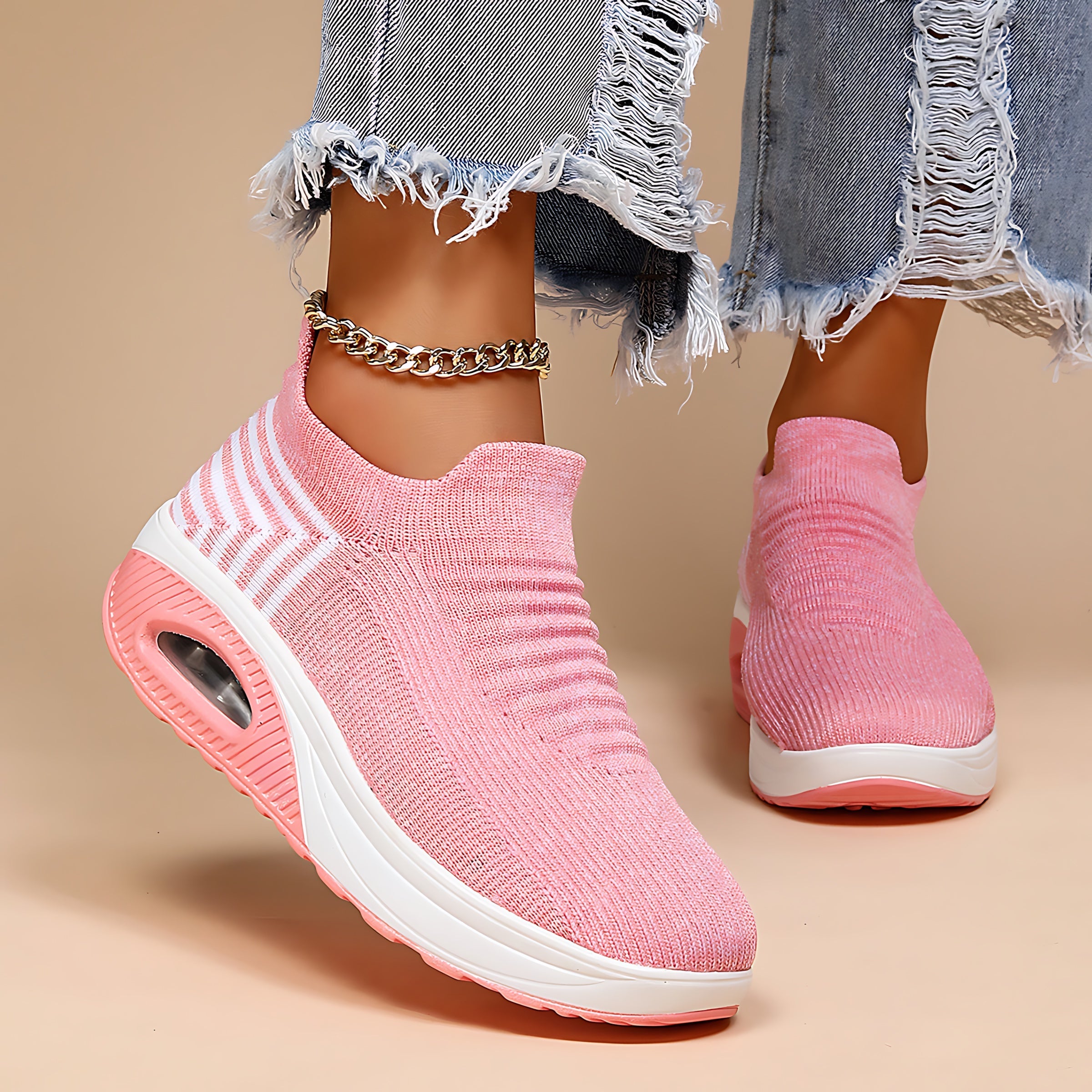 Nadia – Knit Sock Slip On Sneakers