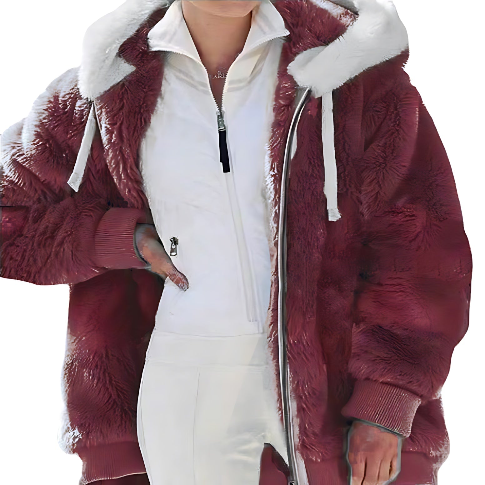 Nadia – Plaid Sherpa Fleece Jacket