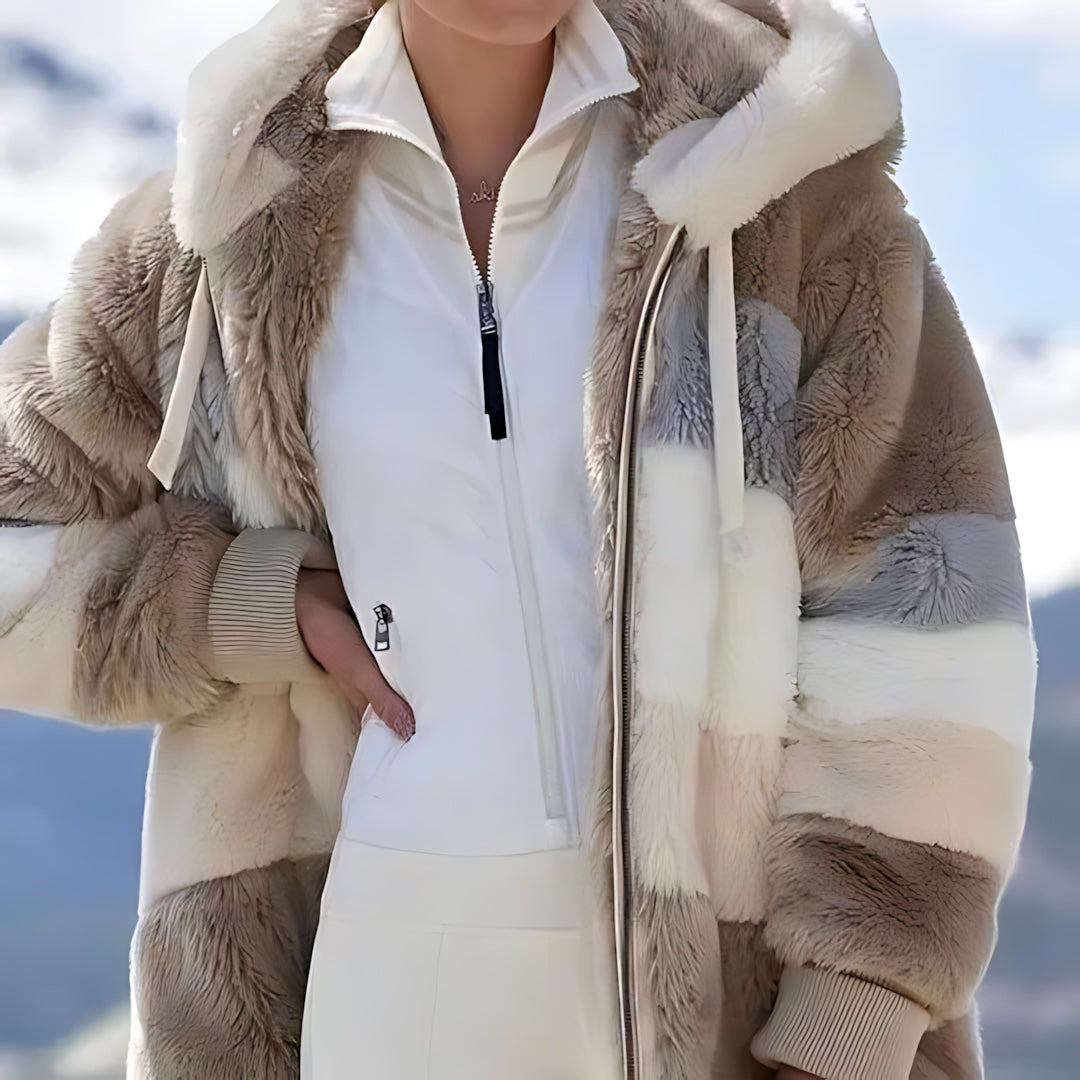 Nadia – Plaid Sherpa Fleece Jacket
