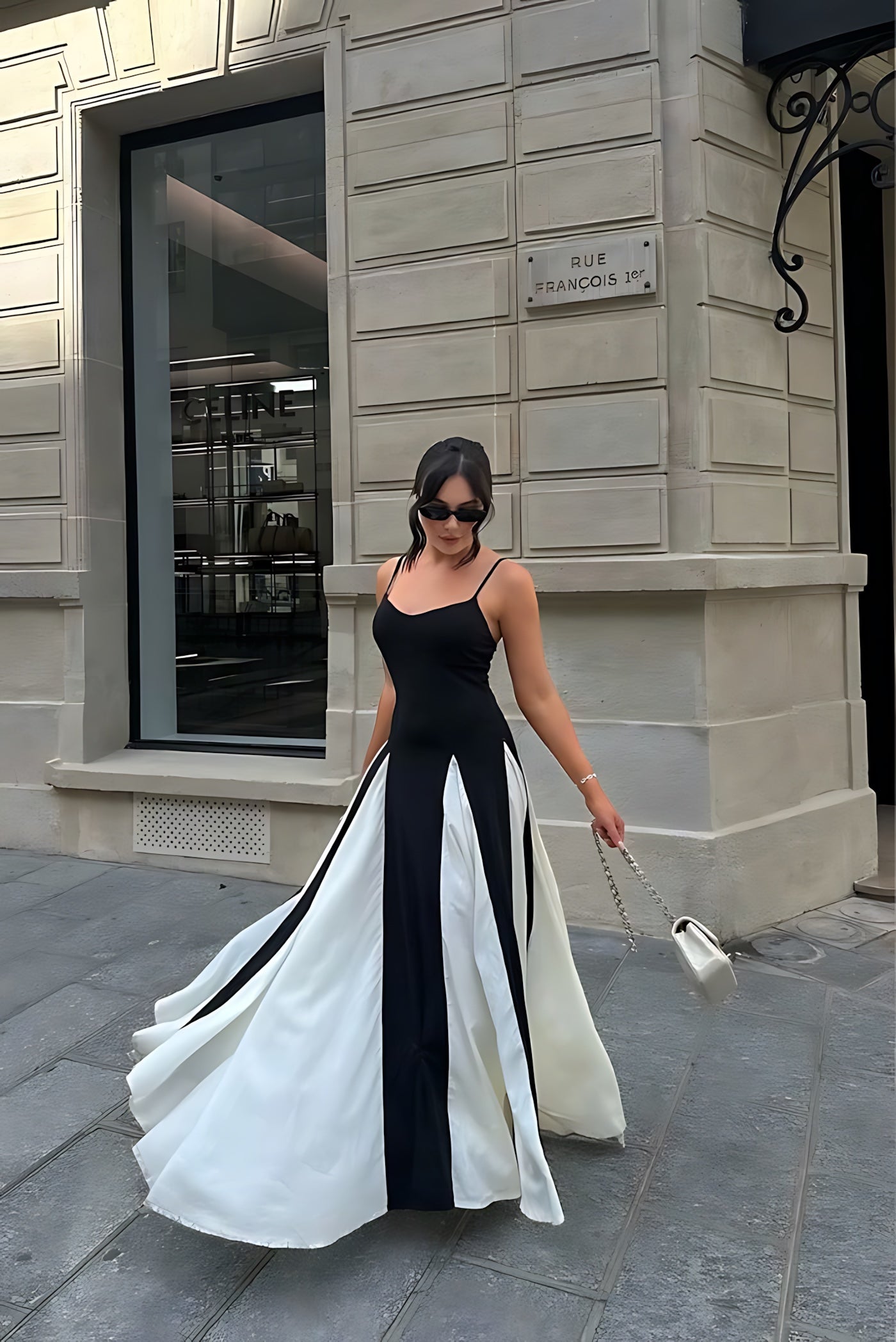 Naomi – Colorblock Sweetheart Evening Maxi Dress