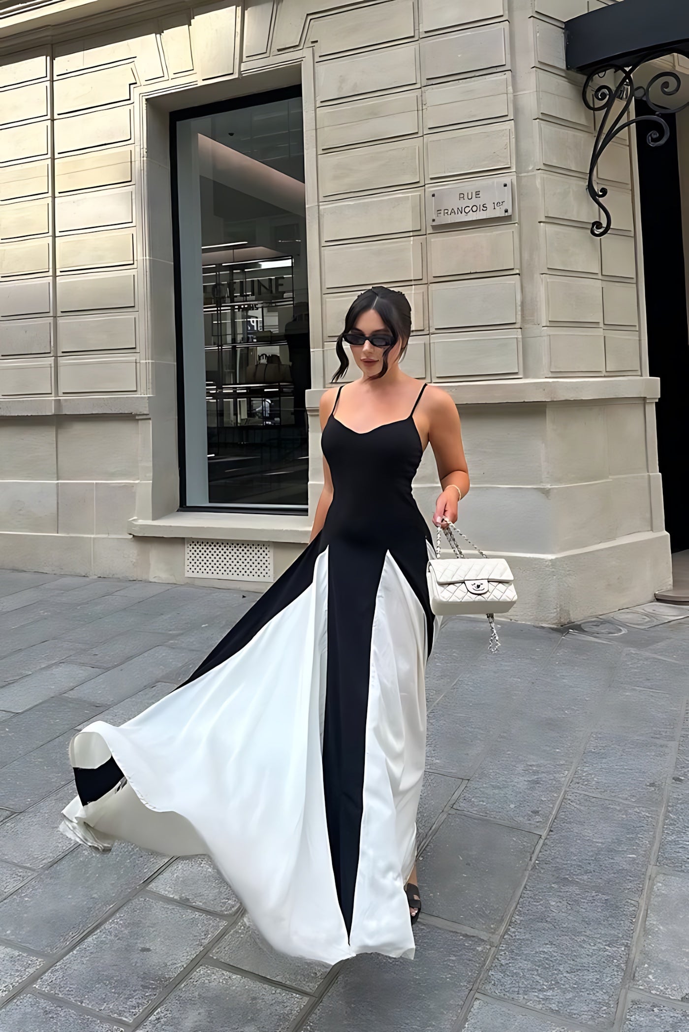 Naomi – Colorblock Sweetheart Evening Maxi Dress