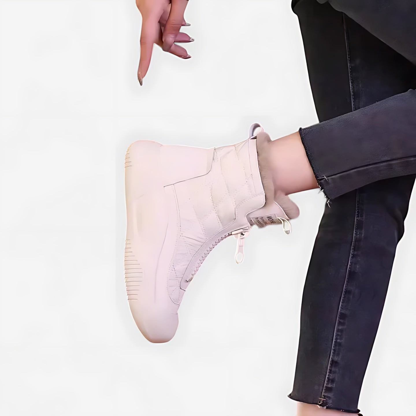 Naomi – Suede Front Zip Ankle Boots