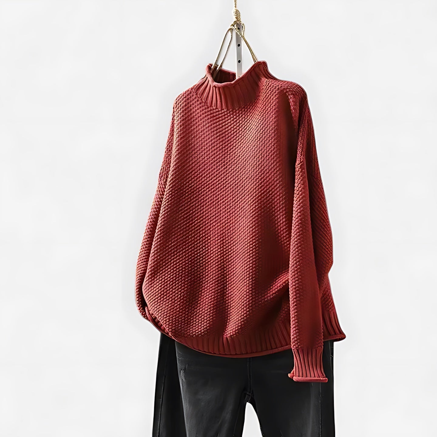 Natalie – Mock Neck Relaxed Knit Sweater