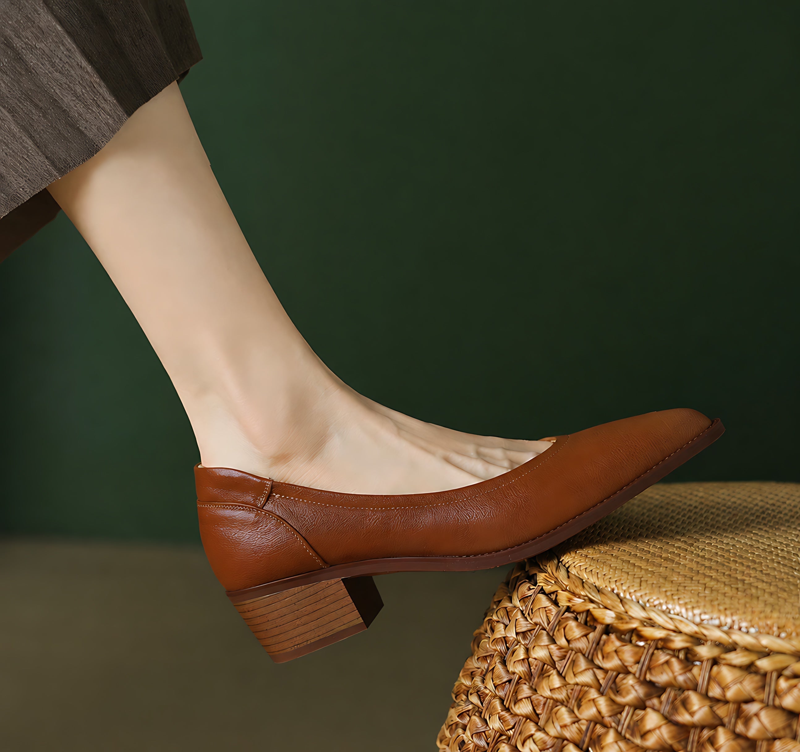 Natalie – Pointed Toe Slingback Low Heel Pumps