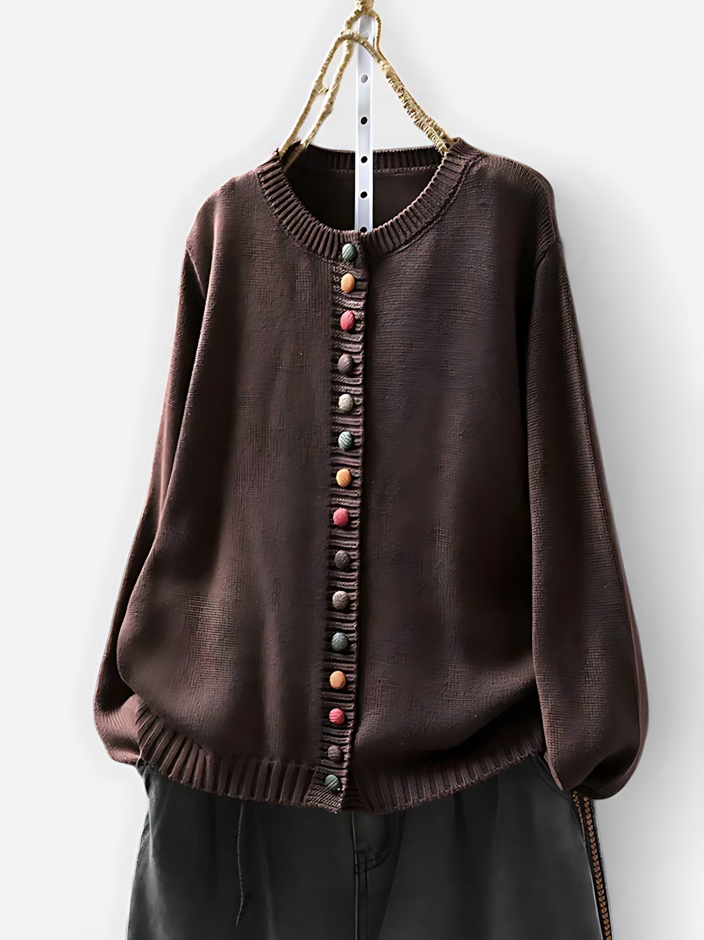 Noelle – Ribbed Knit Button Up Cardigan