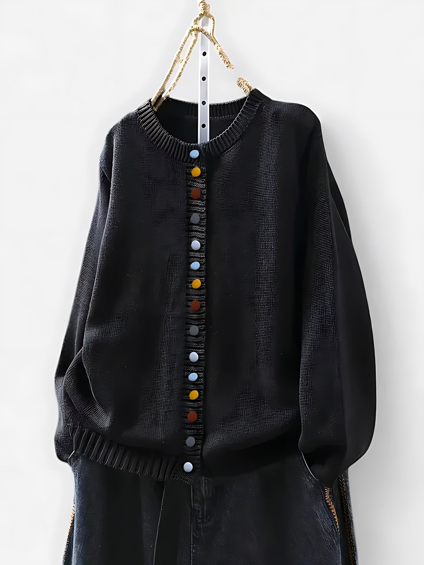 Noelle – Ribbed Knit Button Up Cardigan
