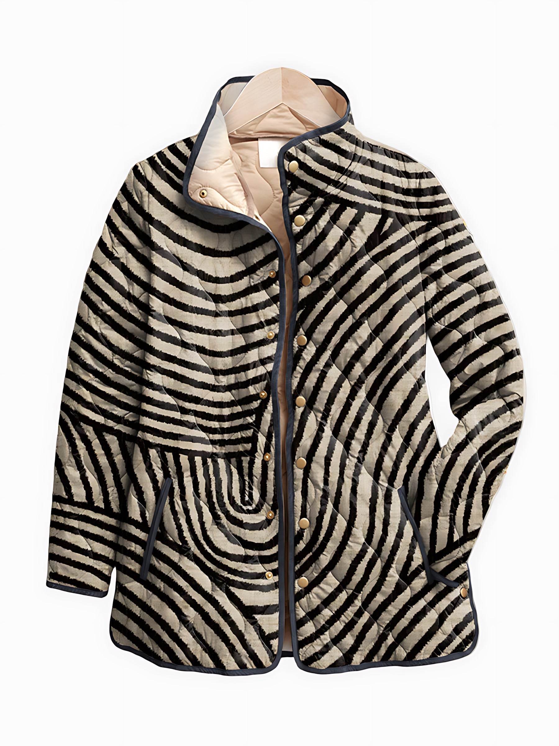 Nora – Swirl Striped Textured Jacket