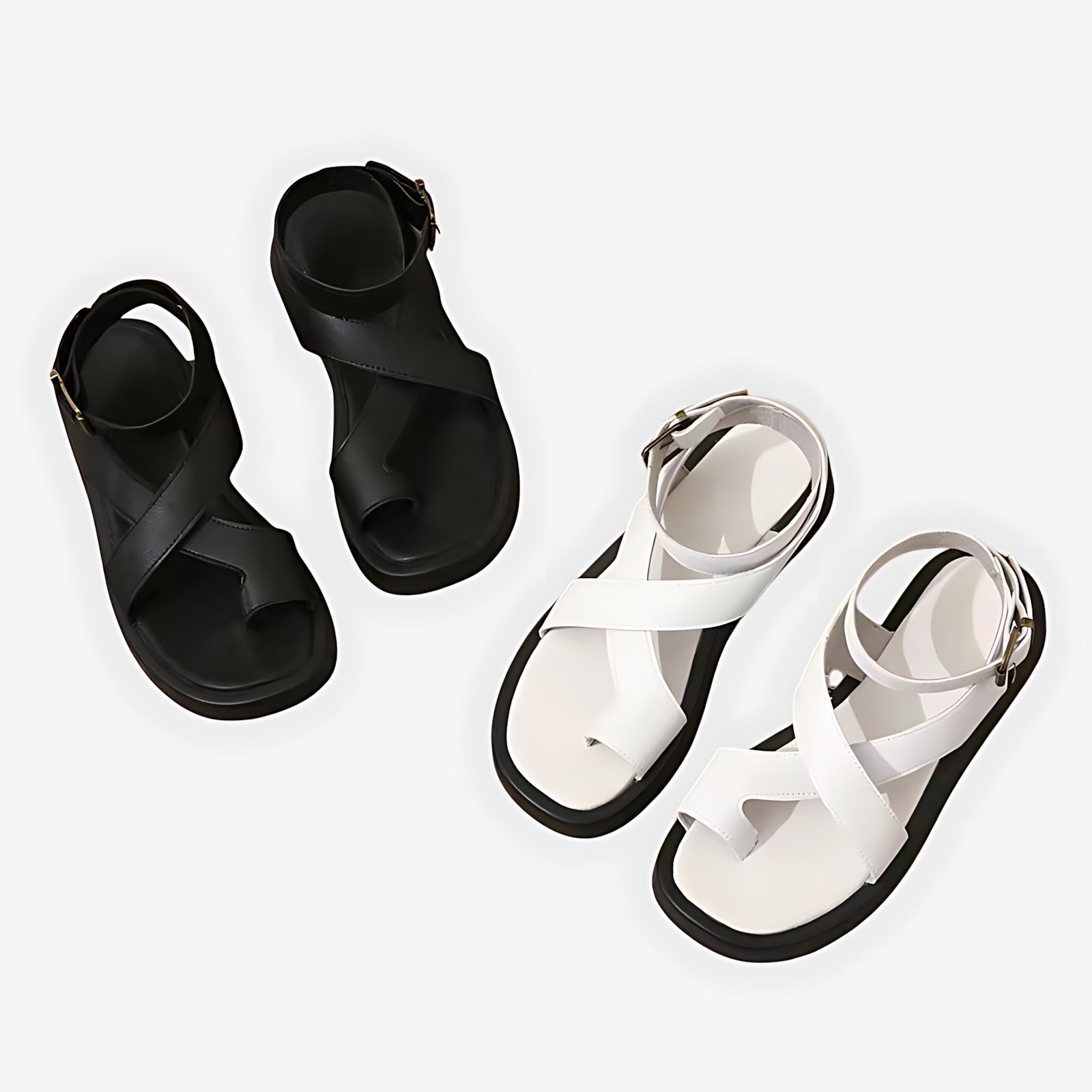 Norah – Toe Loop Ankle Strap Flat Sandals