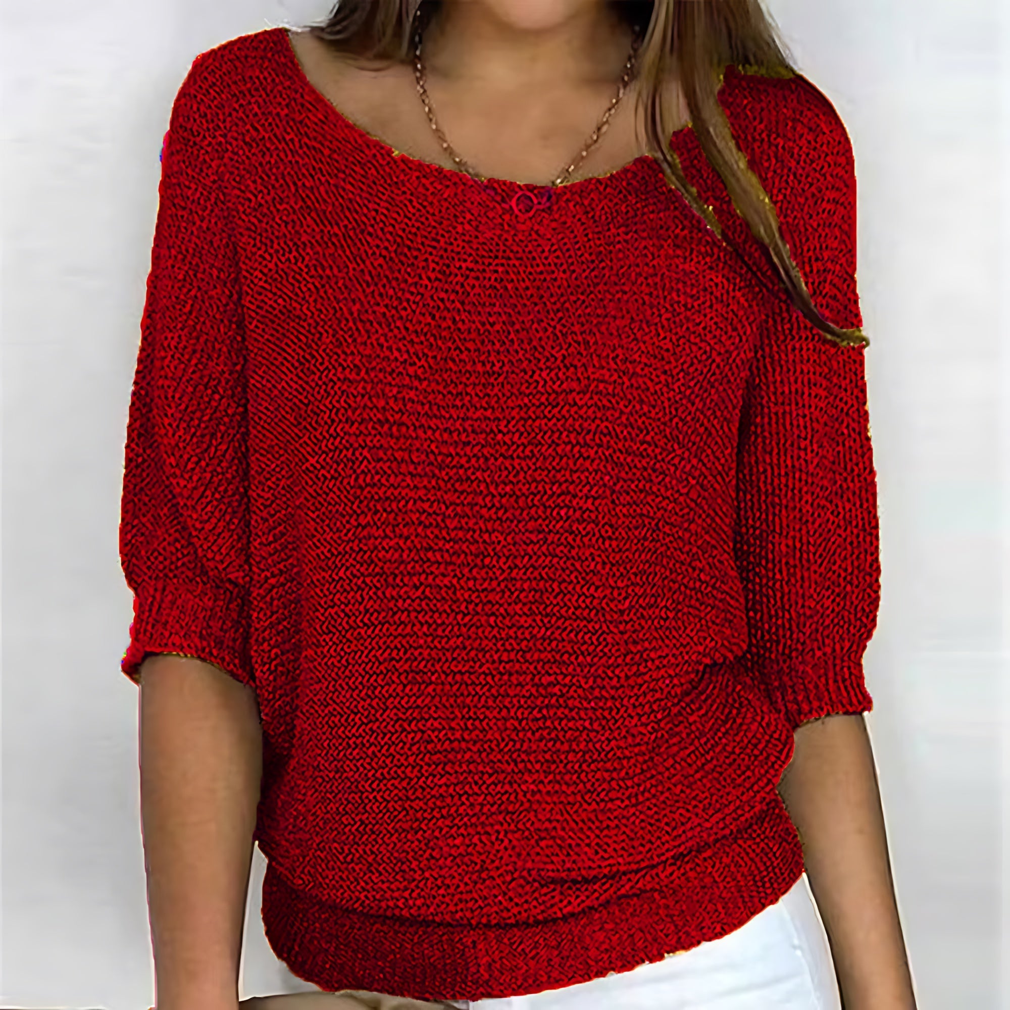 Nova – Batwing Sleeve V Neck Knit Sweater